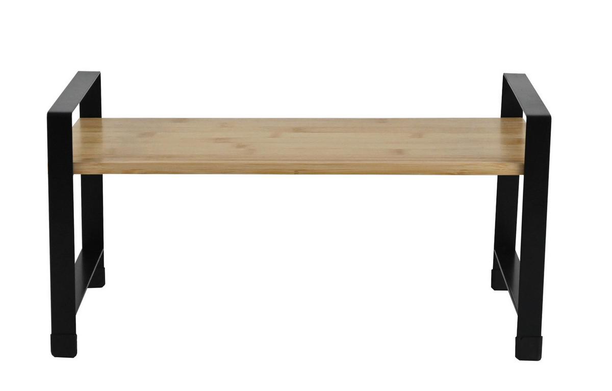 Etajeră de bucătărie Rita - 1 - culoare natur/negru, Modern, materiale naturale/metal (40/20/20cm) - Mömax