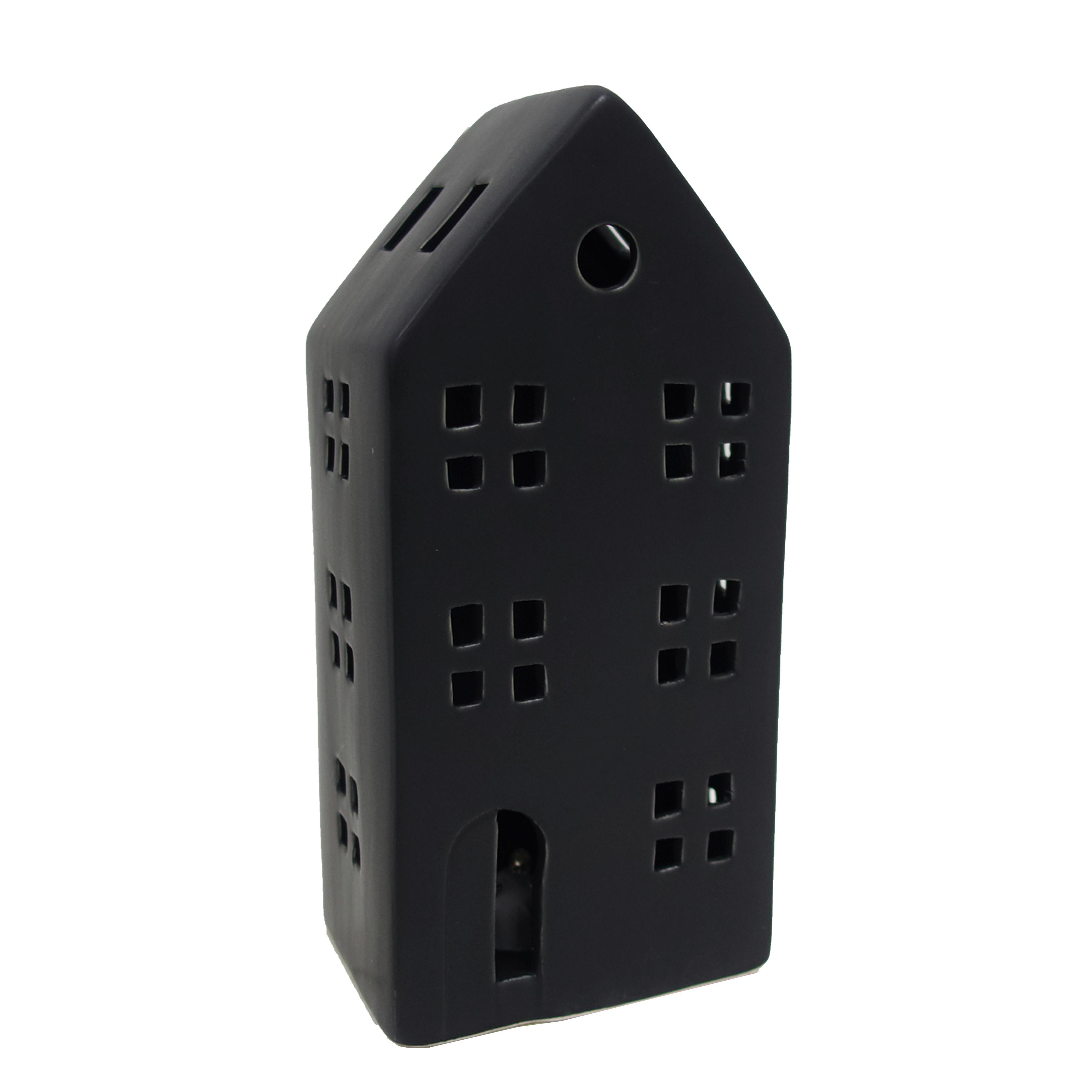 Dekor Ház Luke - fekete, Konventionell, kerámia (9/20/7cm) - Modern Living