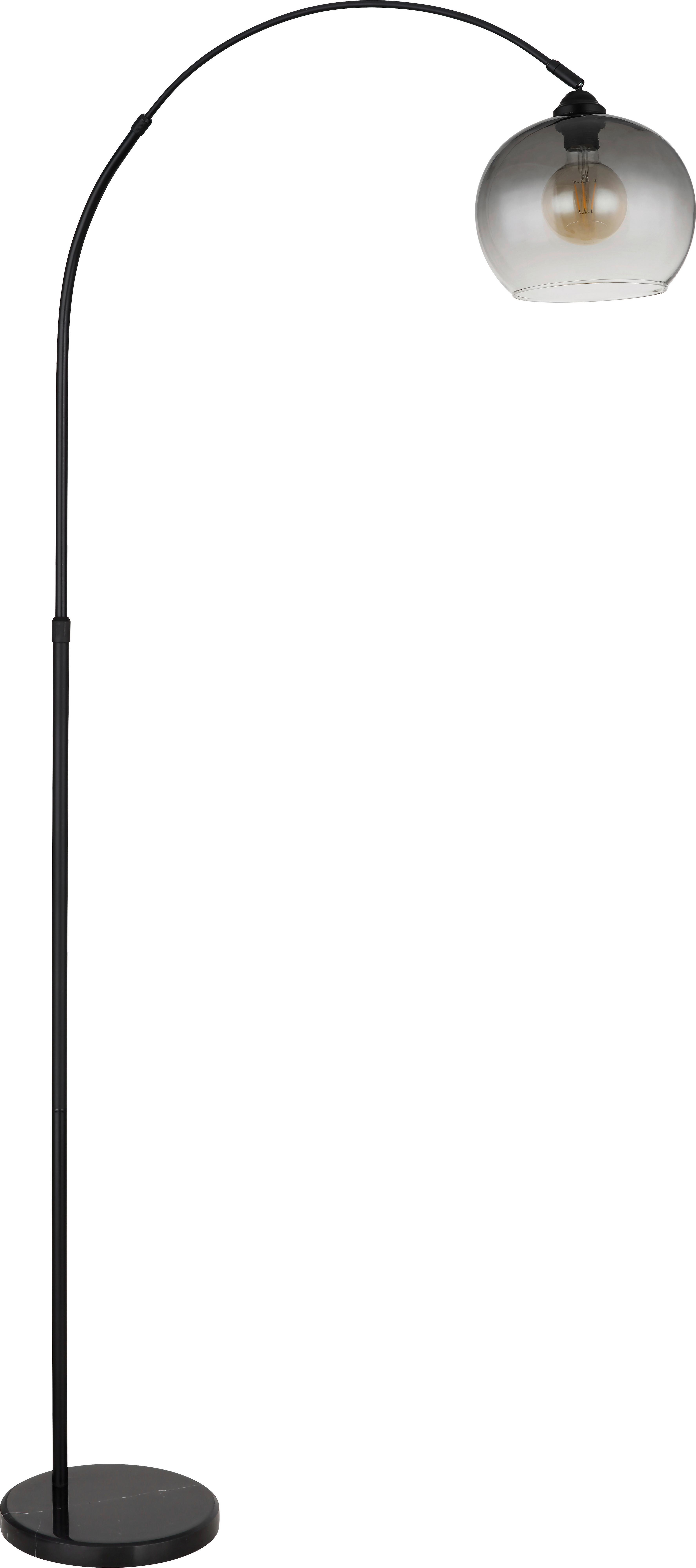 Stehleuchte Ämi in Schwarz max. 60 Watt - Schwarz, MODERN, Glas/Metall (96/30/145-196cm) - Mömax