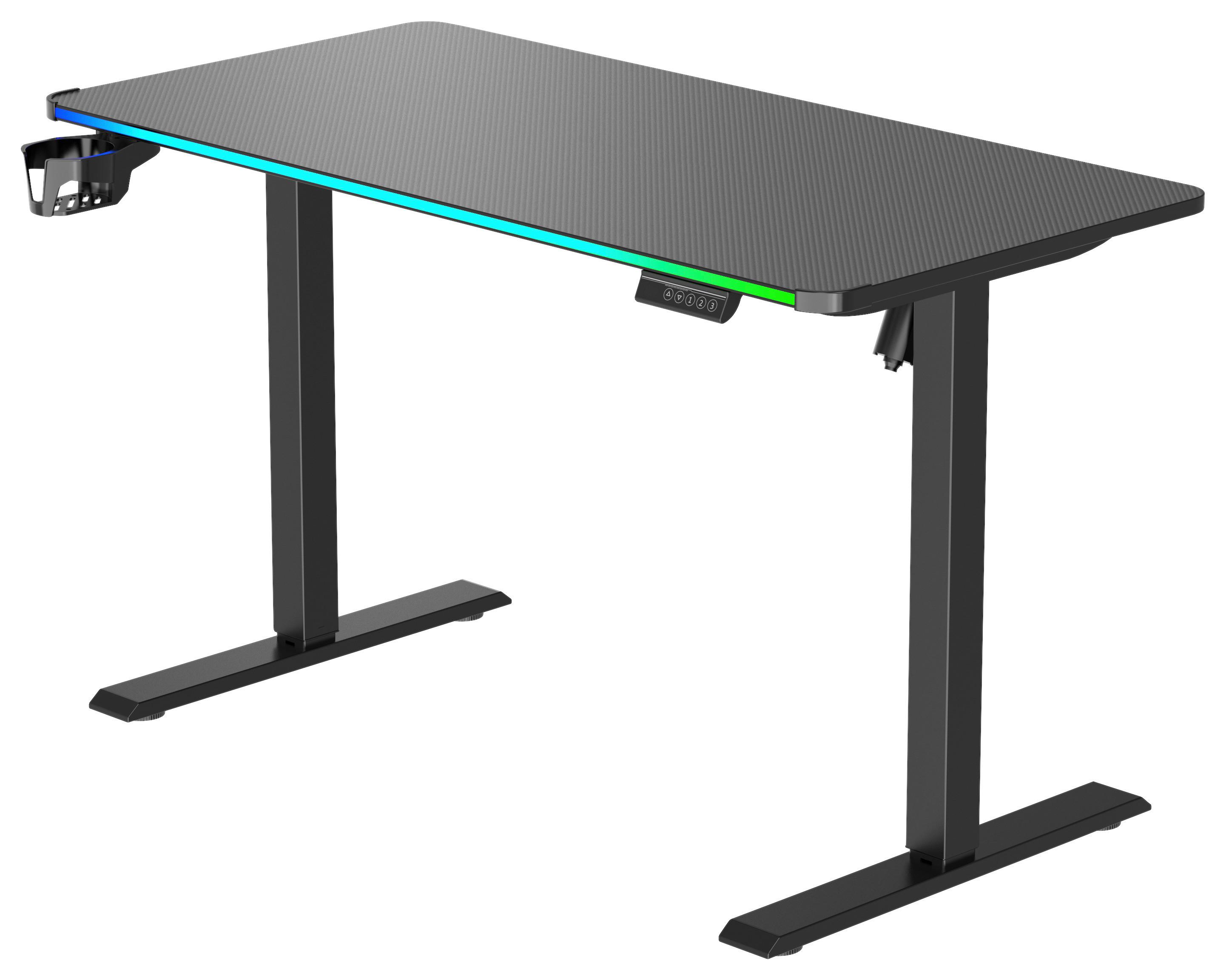 Schreibtisch Jack Schwarz ca. 120x70-115x60cm - Schwarz, MODERN, Holzwerkstoff/Kunststoff (120/70-115/60cm) - Mömax