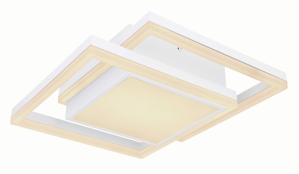 LED-Deckenleuchte Squares Opal/Weiß max. 22 Watt - Opal/Weiß, Basics, Kunststoff/Metall (41,5/41,5/10,5cm) - Globo