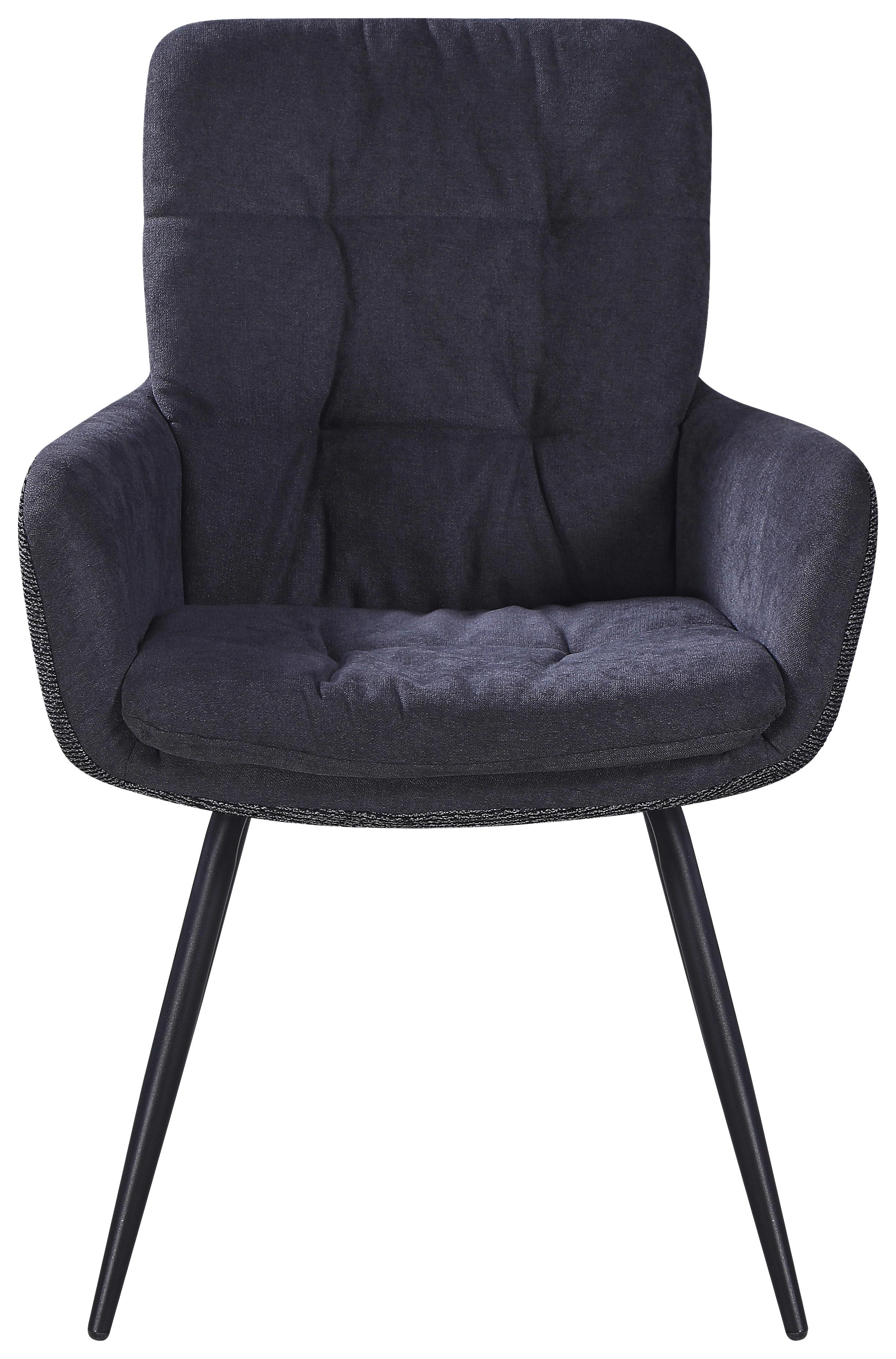 STOL MED ARMSTÖD NOVA - grå/svart, Modern, metall/textil (61/89/67cm) - Mömax