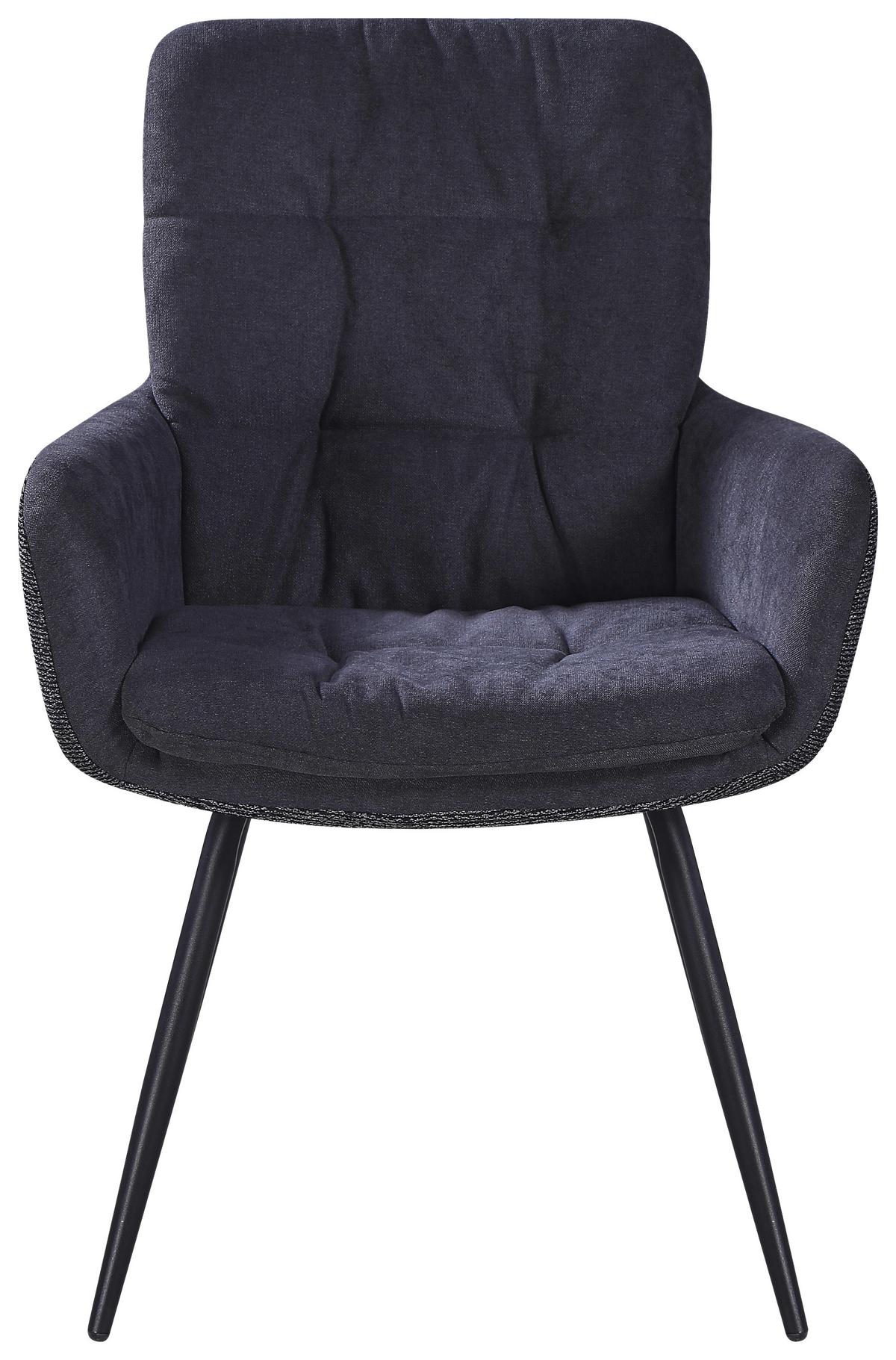 Armlehnstuhl Nova Grau/Schwarz - Schwarz/Grau, MODERN, Textil/Metall (61/89/67cm) - Premium Living