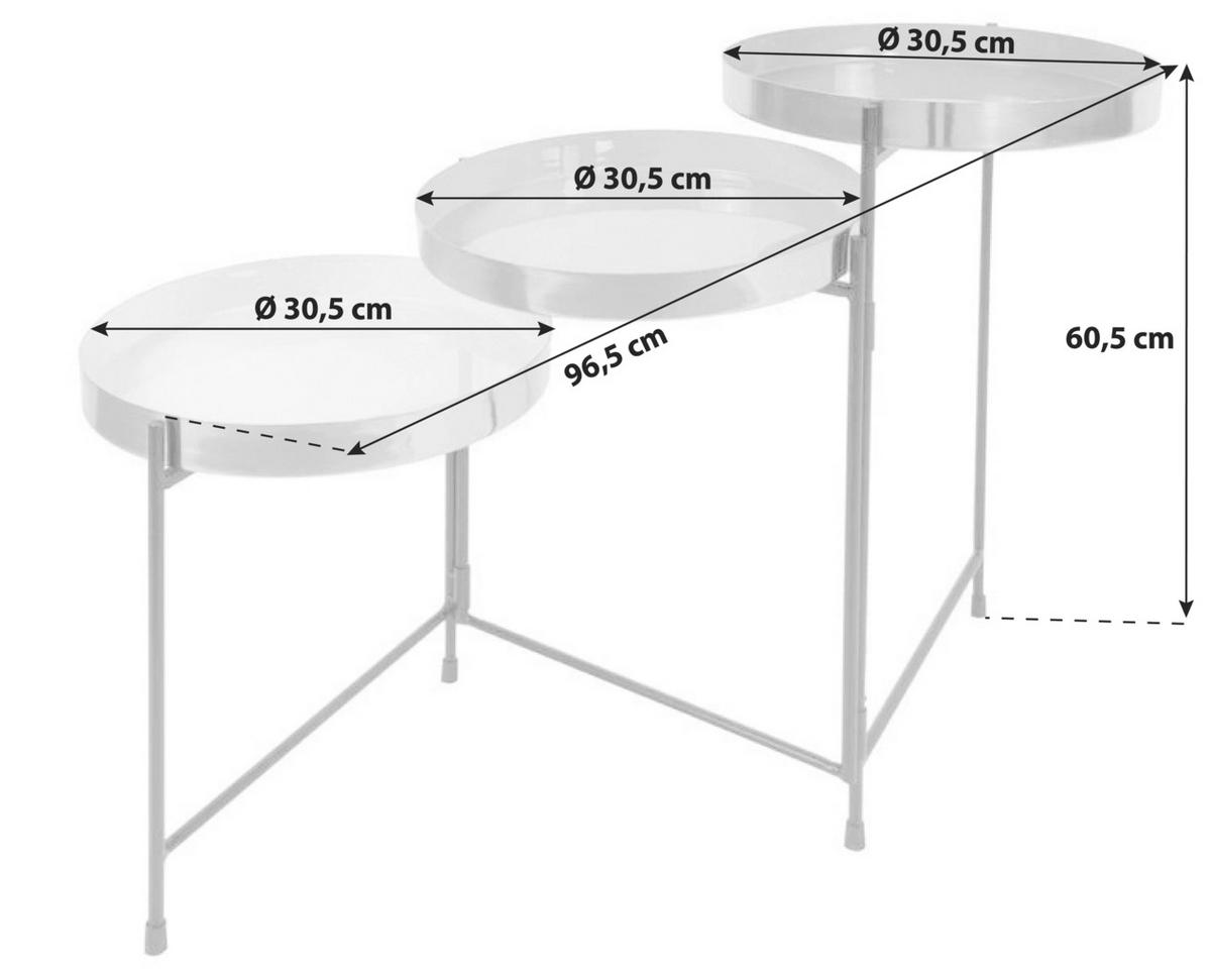 BEISTELLTISCH 85EDJ-CRE - Creme/Schwarz, Basics, Metall (96,5/60,5/30,5cm) - Kayoom