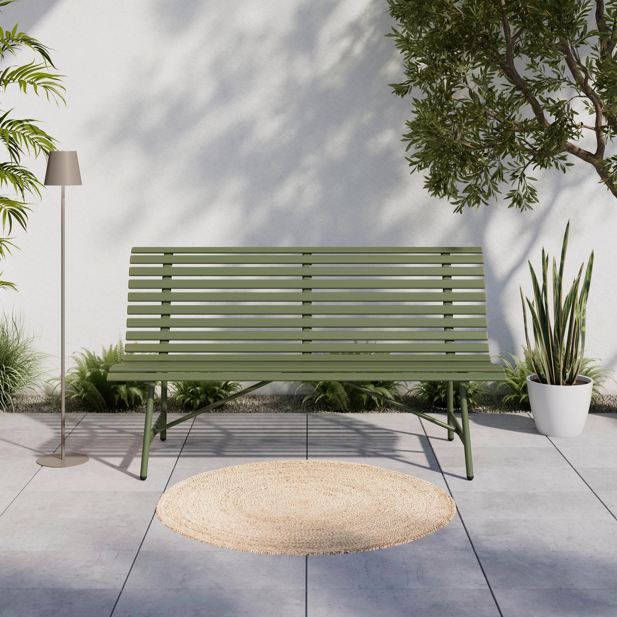 Gartenbank Tina Grün - Grün, MODERN, Metall (160/68,5/87,5cm) - Mömax