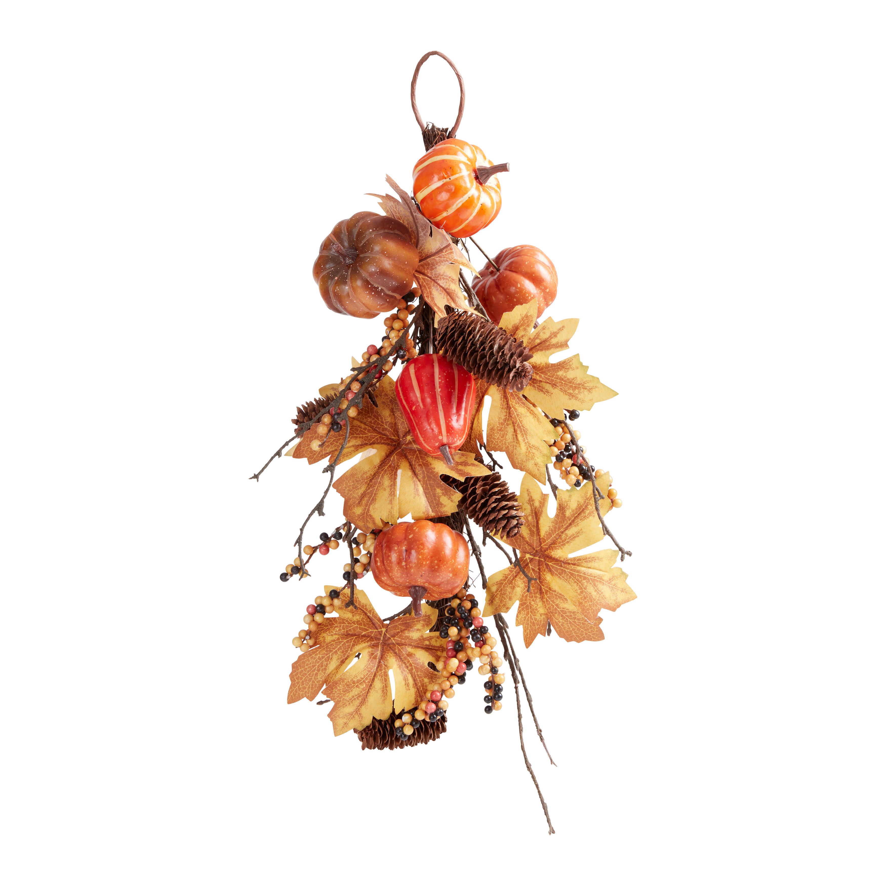 Kunstpflanze Autumn Orange/Braun/Grün - Gelb/Braun, MODERN, Naturmaterialien/Papier (25/60/12cm) - Modern Living