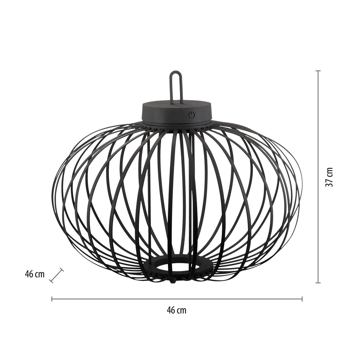 Akku-Tischleuchte Akuba Schwarz max. 1,5 Watt - Schwarz, Design, Holz/Kunststoff (46/46/37cm)