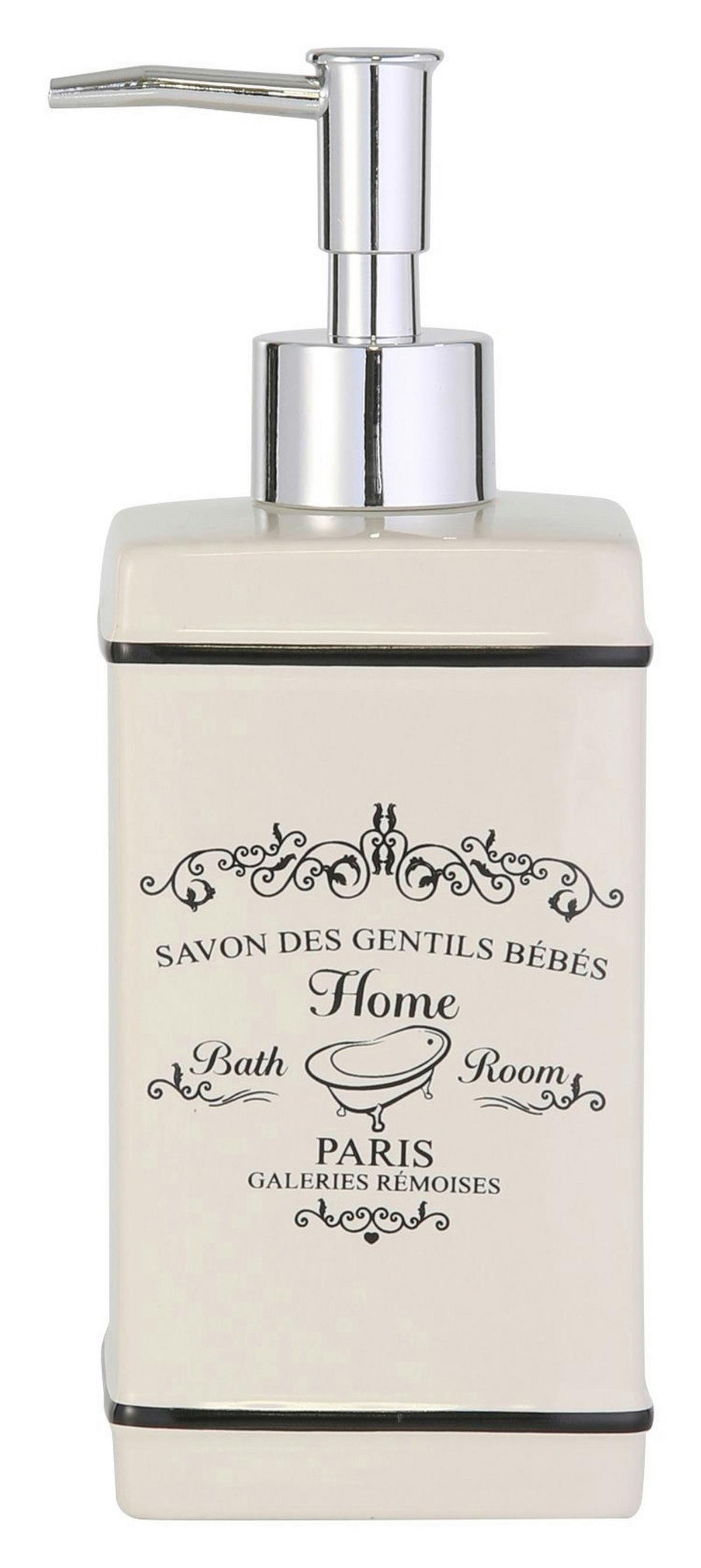 Folyékonyszappan-adagoló Julie - bézs, Romantik / Landhaus, kerámia (7,6/7,6/19,8cm)