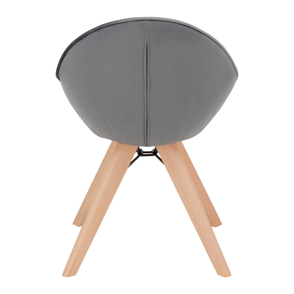 Stol Daria, Siva, Žamet, Vrtljiv - temno siva/barve bukve, Moderno, kovina/tekstil (57/80,5/59cm) - Bessagi Home