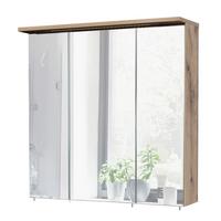 Spiegelschrank Milan ca. 71x72 cm Eiche - Basics, Glas/Holzwerkstoff (70,5/72,3/15,75-23,7cm) - MID.YOU