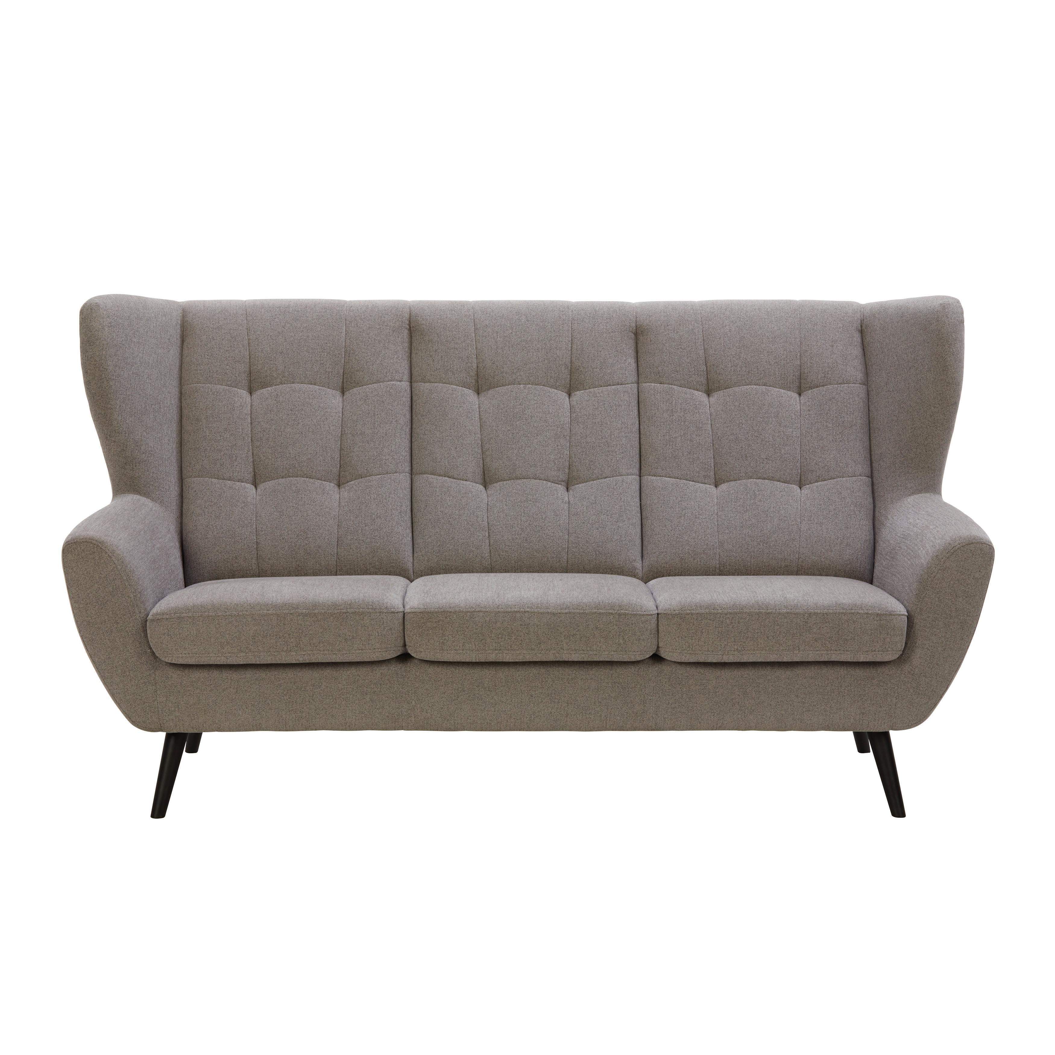 3-Sitzer-Sofa Helsinki in Grau/Dunkelgrau - Dunkelgrau/Schwarz, MODERN, Holz/Holzwerkstoff (193/102/90cm) - Mömax