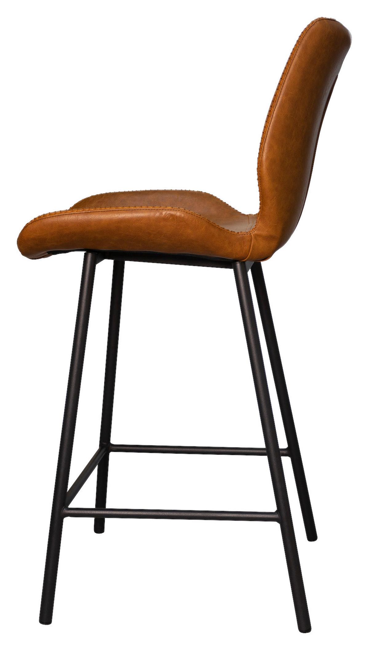 Barhocker-Set Barron 2er-Set ca. 47x99 cm Cognac - Cognac/Schwarz, KONVENTIONELL, Kunststoff/Textil (47/99/55cm) - MID.YOU