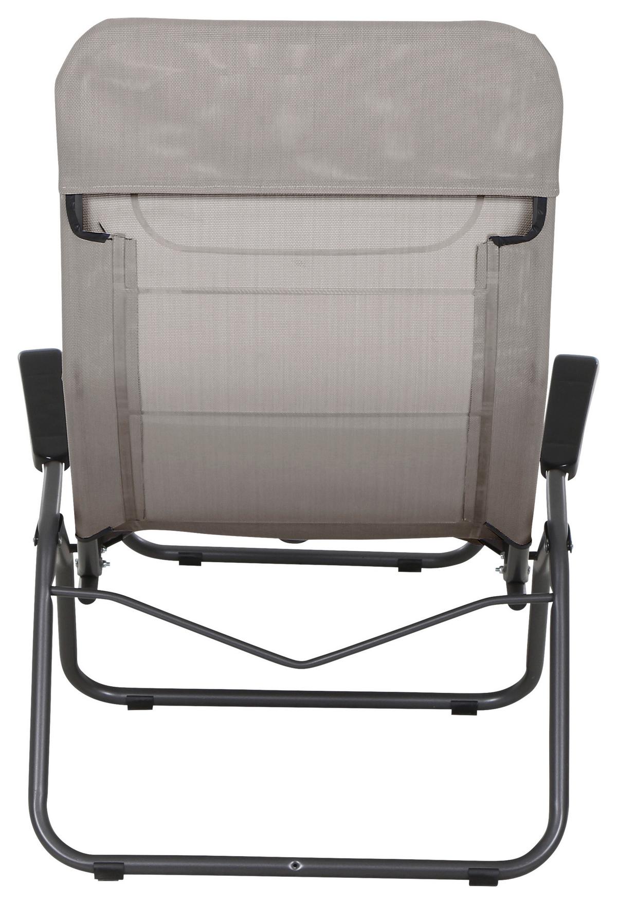 Gartenliege Anco Taupe Stahl - Taupe/Anthrazit, MODERN, Textil/Metall (72,5/103,5/144cm) - Siena Garden