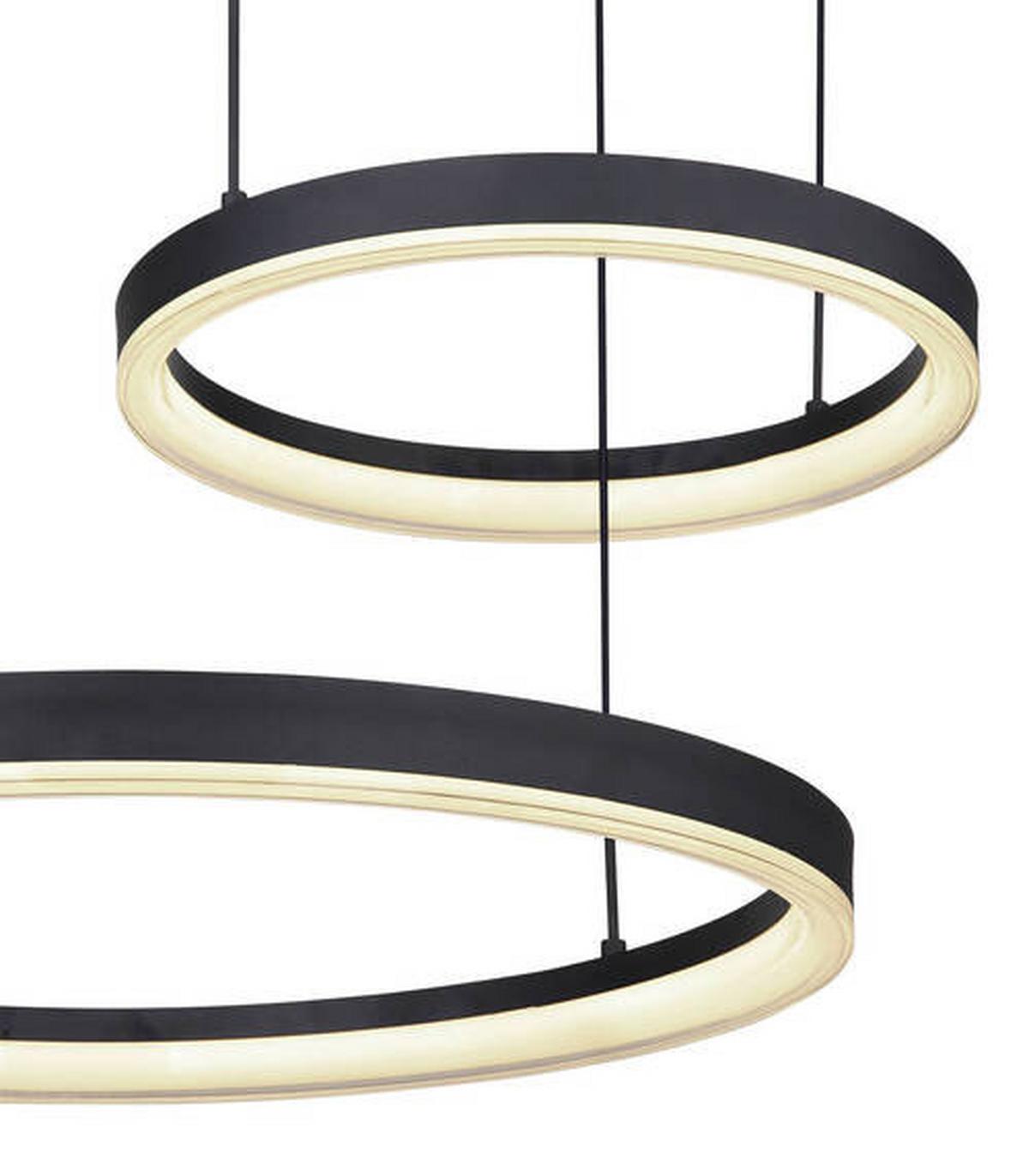 Viseča Led-svetilka Augusto, S Sijalko - zlate barve/črna, Design, kovina/umetna masa (82,5/60/150cm) - Globo
