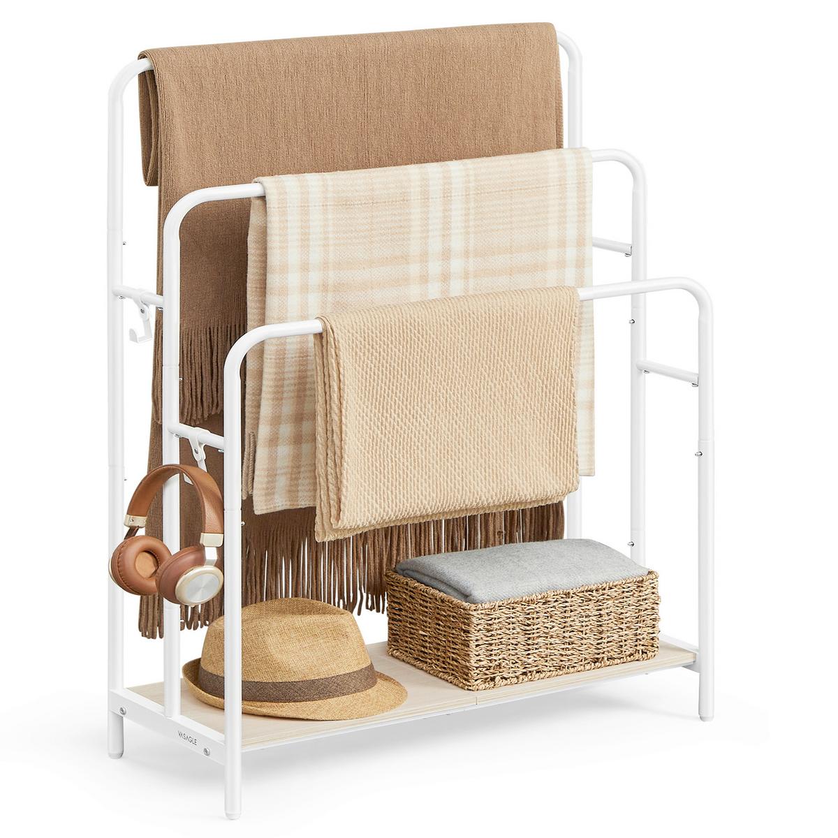 HANDTUCHLEITER BLANKET RACK - Beige/Weiß, MODERN, Holzwerkstoff/Metall (70/101/30cm) - MID.YOU