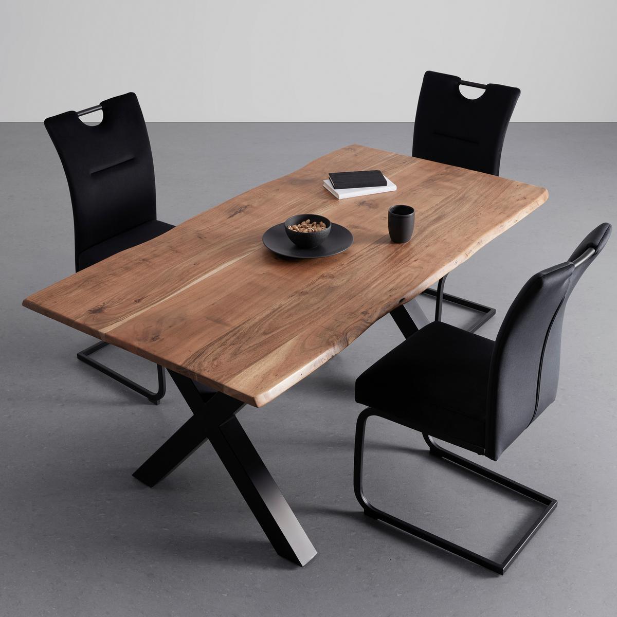 Stol Za Blagovaonicu Leilo - boje bagrema/crna, Moderno, drvo/metal (160/85/76cm) - Bessagi Home