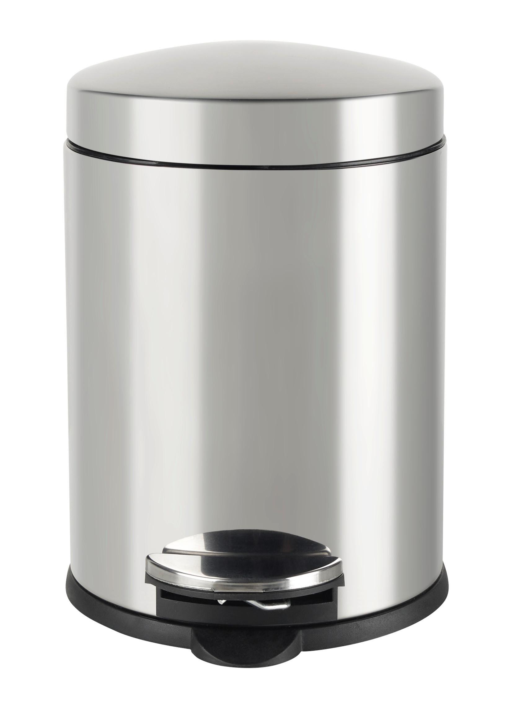 Pedálos Szemetes James - krómszínű/fekete, Konventionell, műanyag/fém (20,5/29cm) - Modern Living