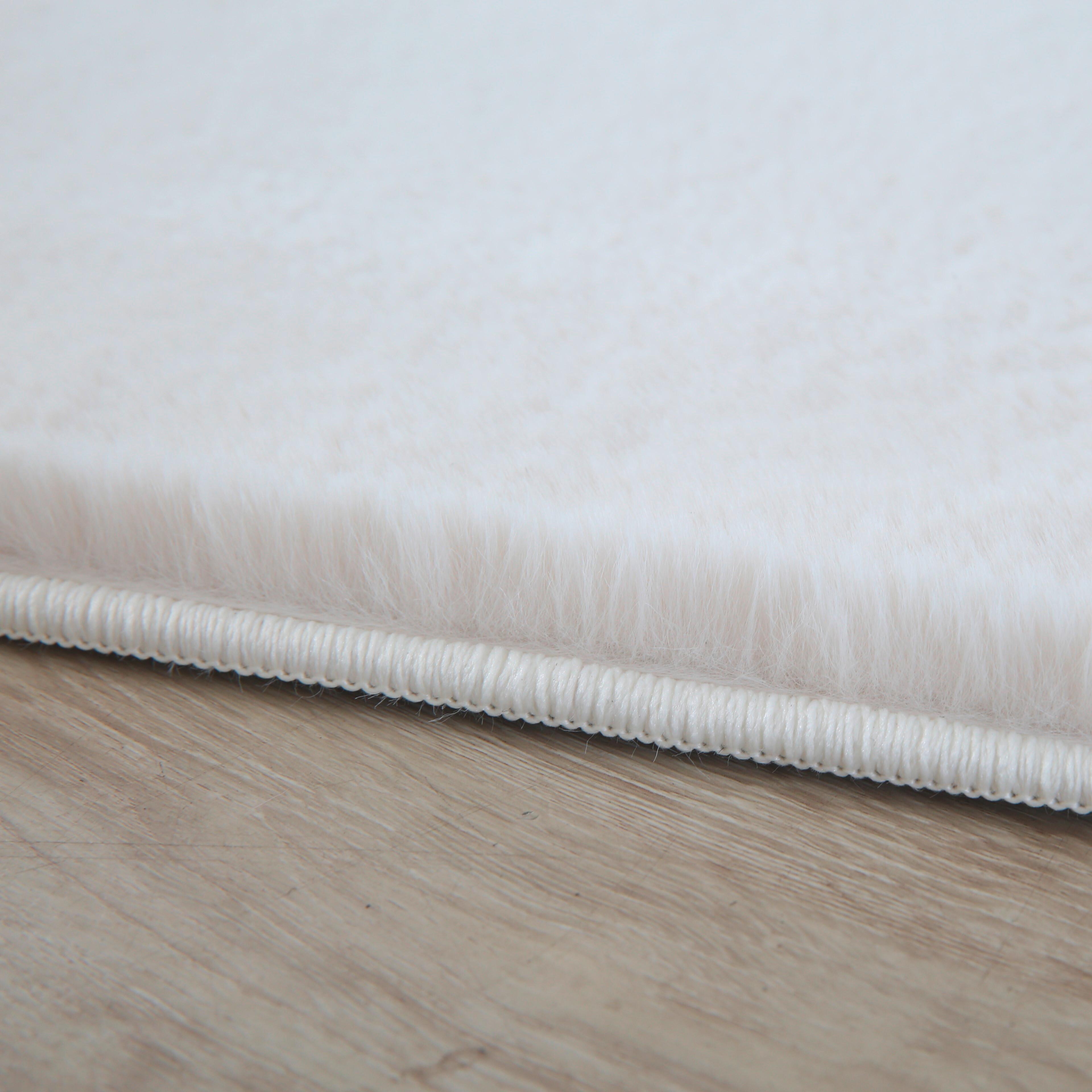 Hochflorteppich Pouffy Creme Ø ca. 120cm - Creme, Basics, Textil (120/120cm)