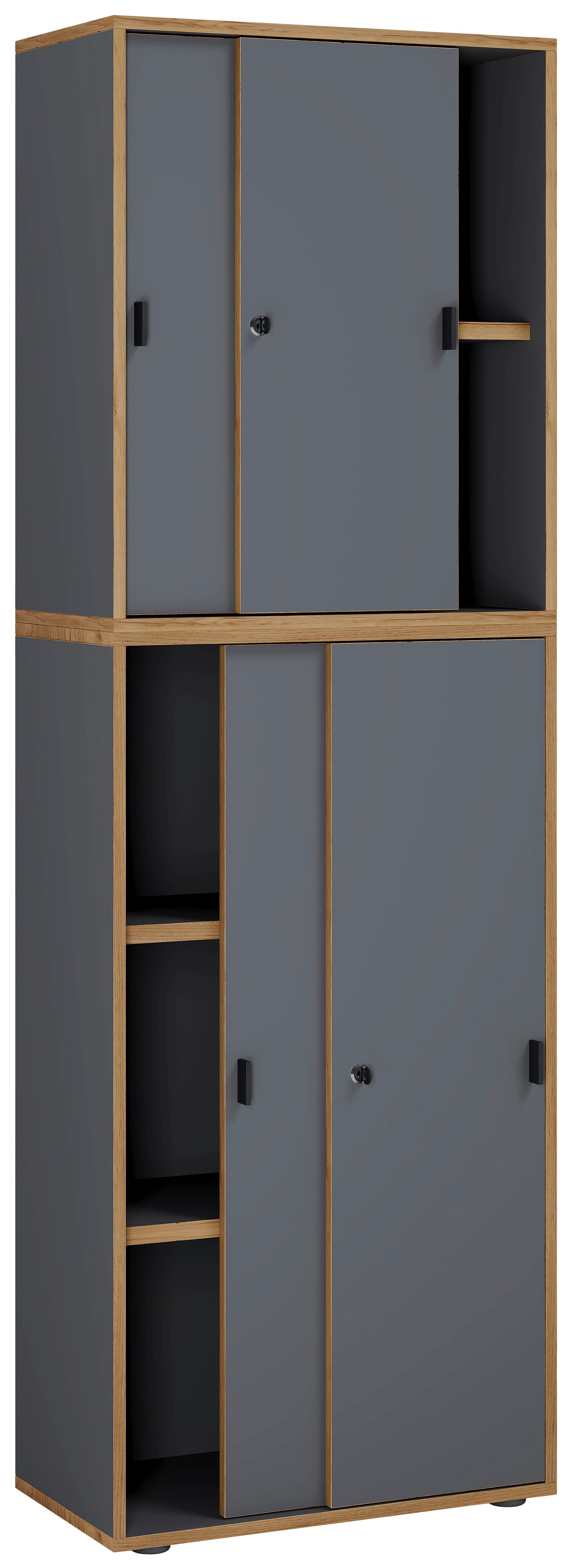 AKTENSCHRANK SALIA B60 - Honigeiche/Anthrazit, Design, Holzwerkstoff (60/183/37cm) - MID.YOU