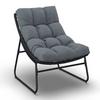BALKONGMÖBLER SET ELIA - mörkgrå/grå, Modern, metall/textil - Bessagi Garden
