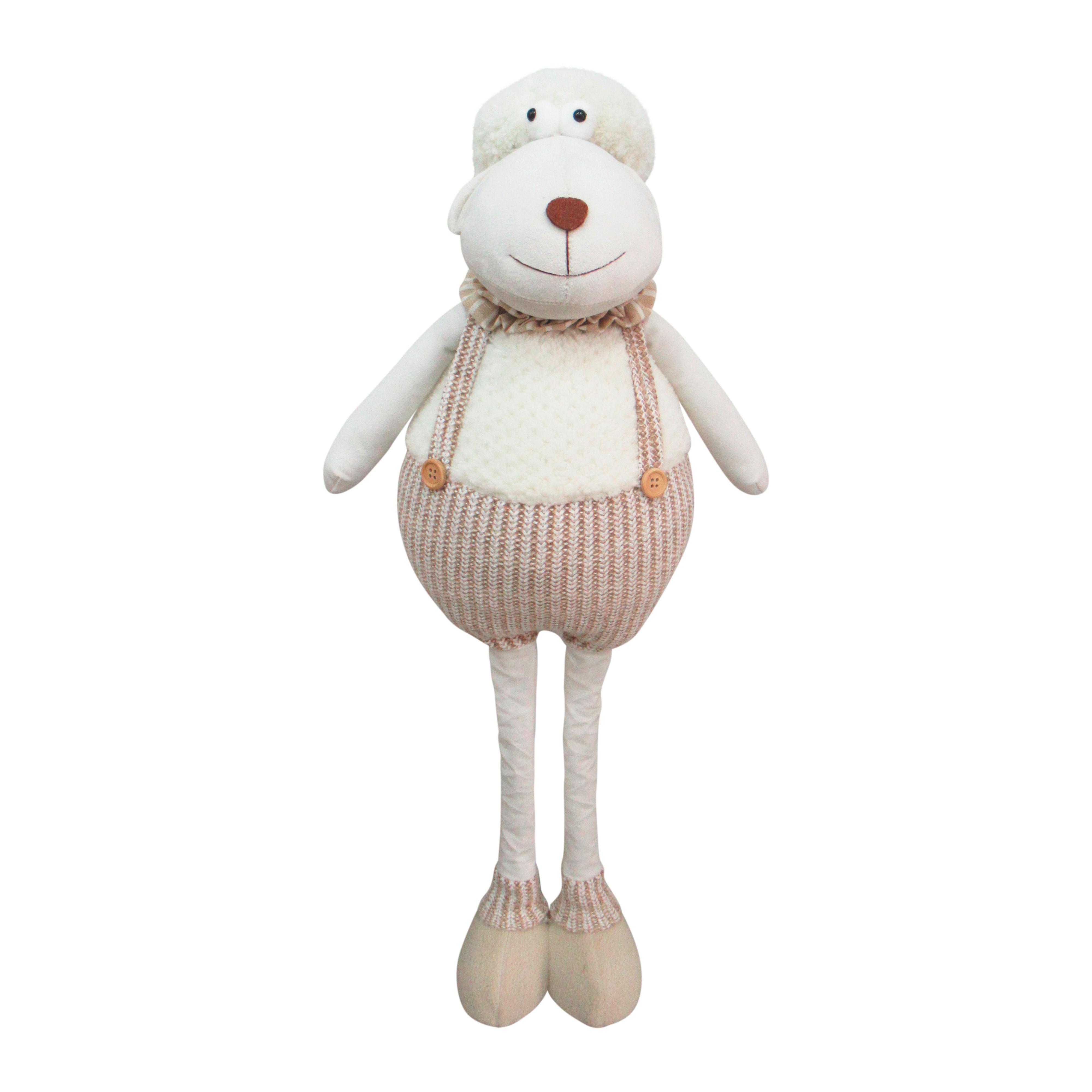 Dekoschaf Lotta Weiß/Hellbraun - Hellbraun/Weiß, Textil/Stein (31/44-68/17cm) - Mömax