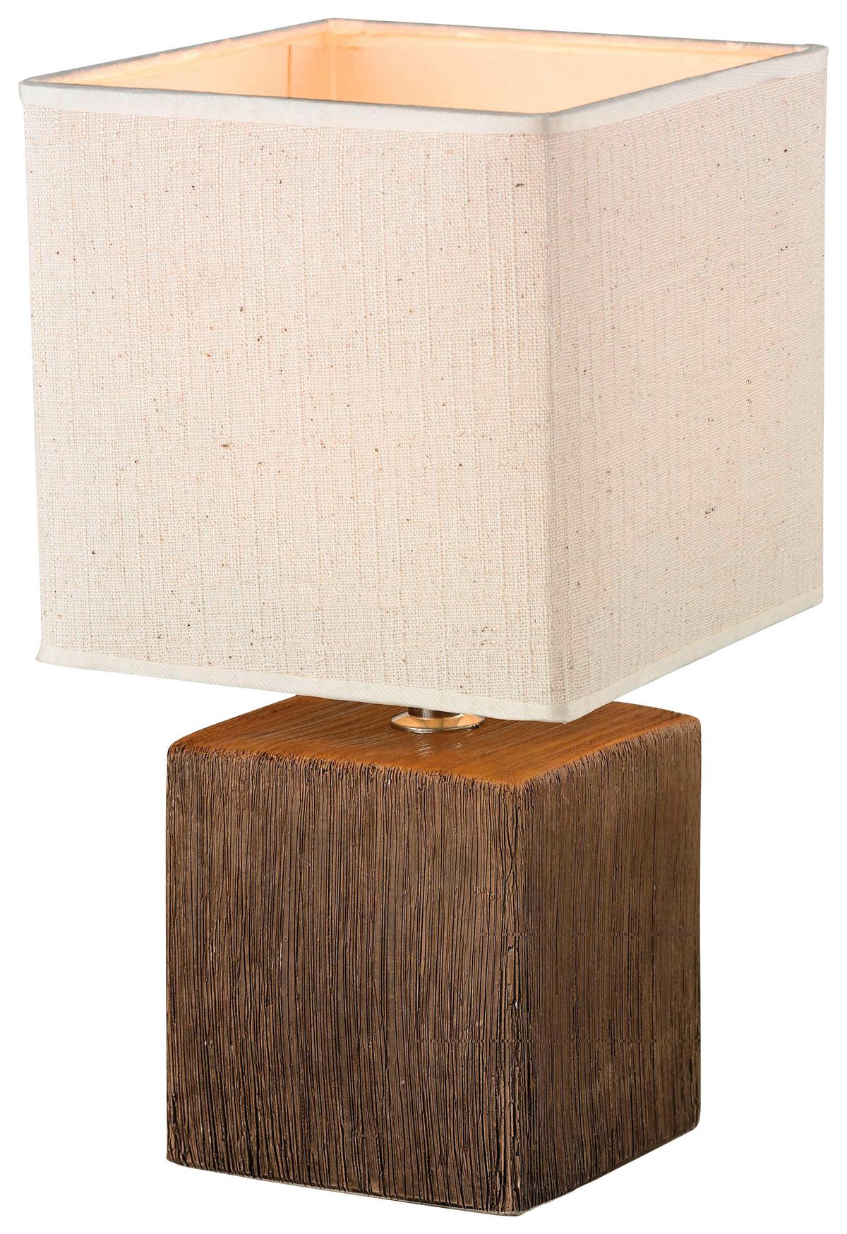 Tischleuchte Wanda max. 25 Watt - Dunkelbraun/Beige, MODERN, Keramik/Textil (15,5/28,5cm) - Mömax
