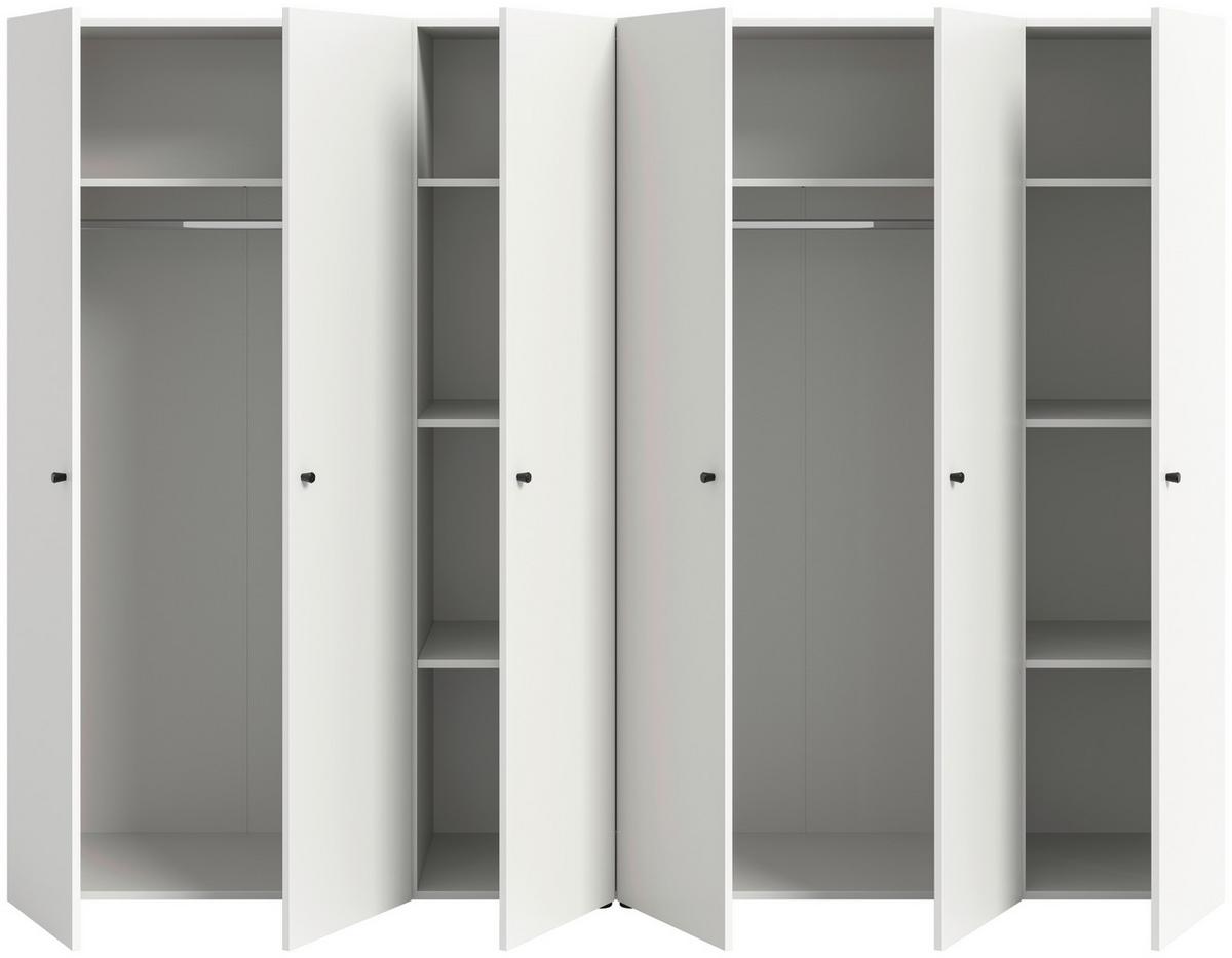 Drehtürenschrank DARWIN ca.240x176x51cm Weiß - Weiß, MODERN, Holzwerkstoff/Kunststoff (240cm) - MID.YOU