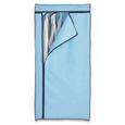 Szekrény Fancy - fekete/kék, modern, textil/fém (75/160/50cm)