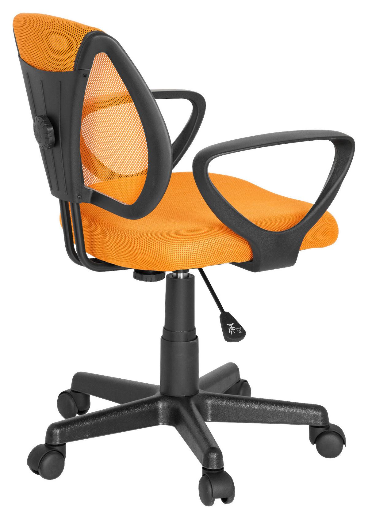 Jugenddrehstuhl Kiddy CD ca. 58x75-92x45 cm Orange - Schwarz/Orange, Basics, Kunststoff (58/75-92/45cm) - MID.YOU