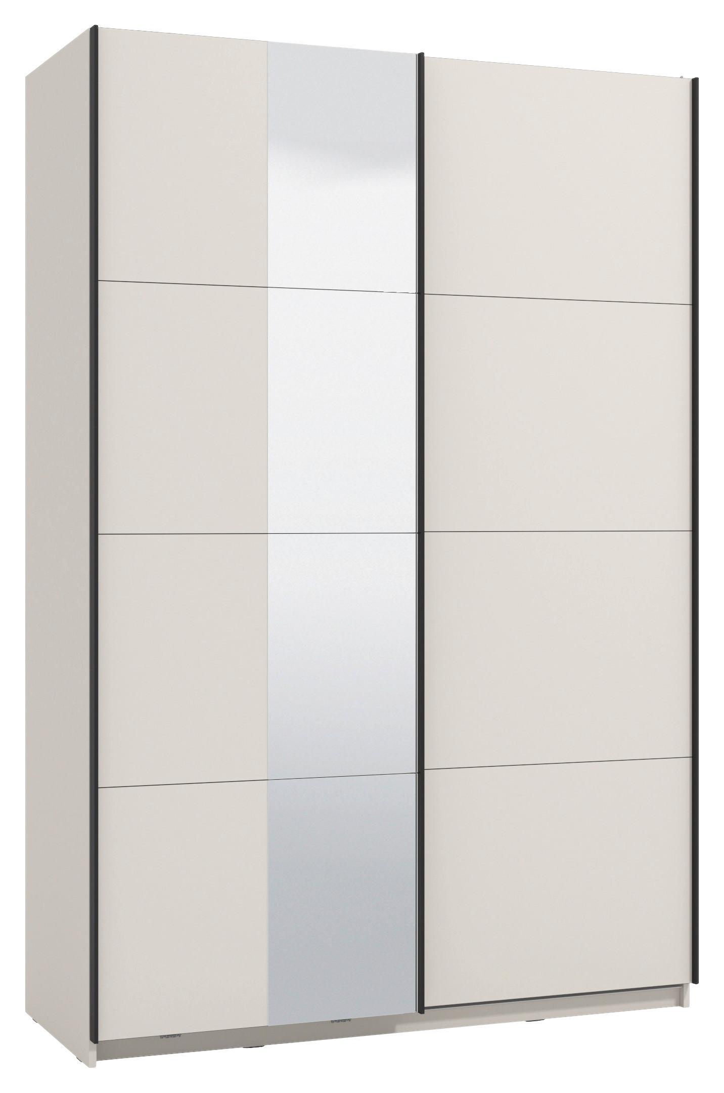 Schwebetürenschrank Gard Kaschmirfarben - Kaschmir/Schwarz, KONVENTIONELL, Holzwerkstoff/Metall (146/217/61cm) - Based