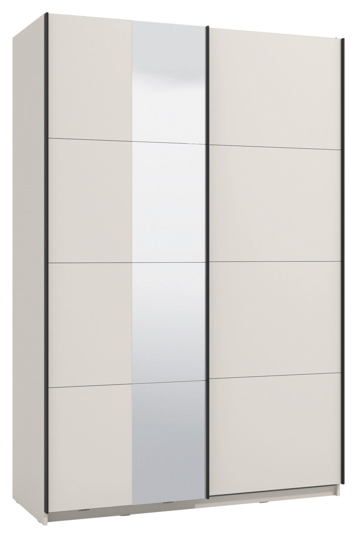 Schwebetürenschrank Gard Kaschmirfarben - Kaschmir/Schwarz, KONVENTIONELL, Holzwerkstoff/Metall (195/217/61cm) - Based