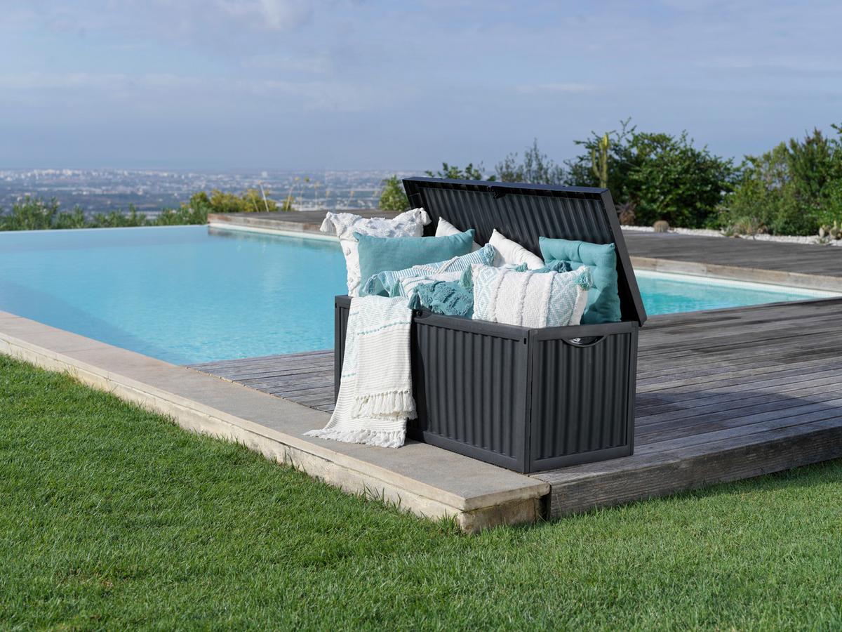 Párnatartó Láda Wave - antracit, műanyag (120/52/54cm) - Mömax