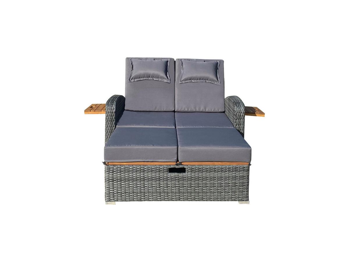 Loungegarnitur Bari ca. 116x95x118 cm Grau - Dunkelgrau/Anthrazit, Basics, Holz/Kunststoff (116/95/118cm) - Gardenson