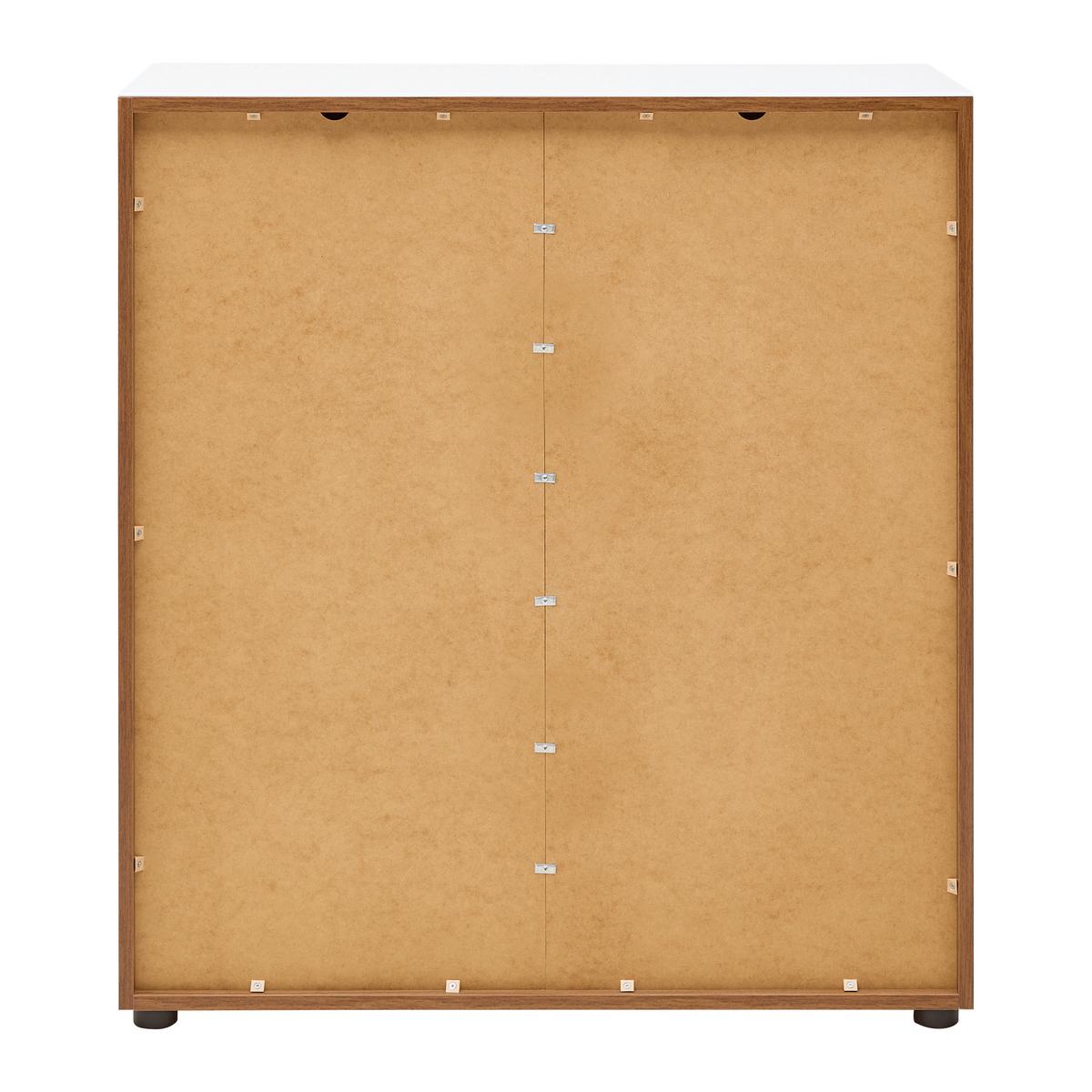 Kommode Siena Weiß/Nussbaumfarben - Silberfarben/Nussbaumfarben, MODERN, Glas/Holzwerkstoff (135/99/40cm) - Mömax