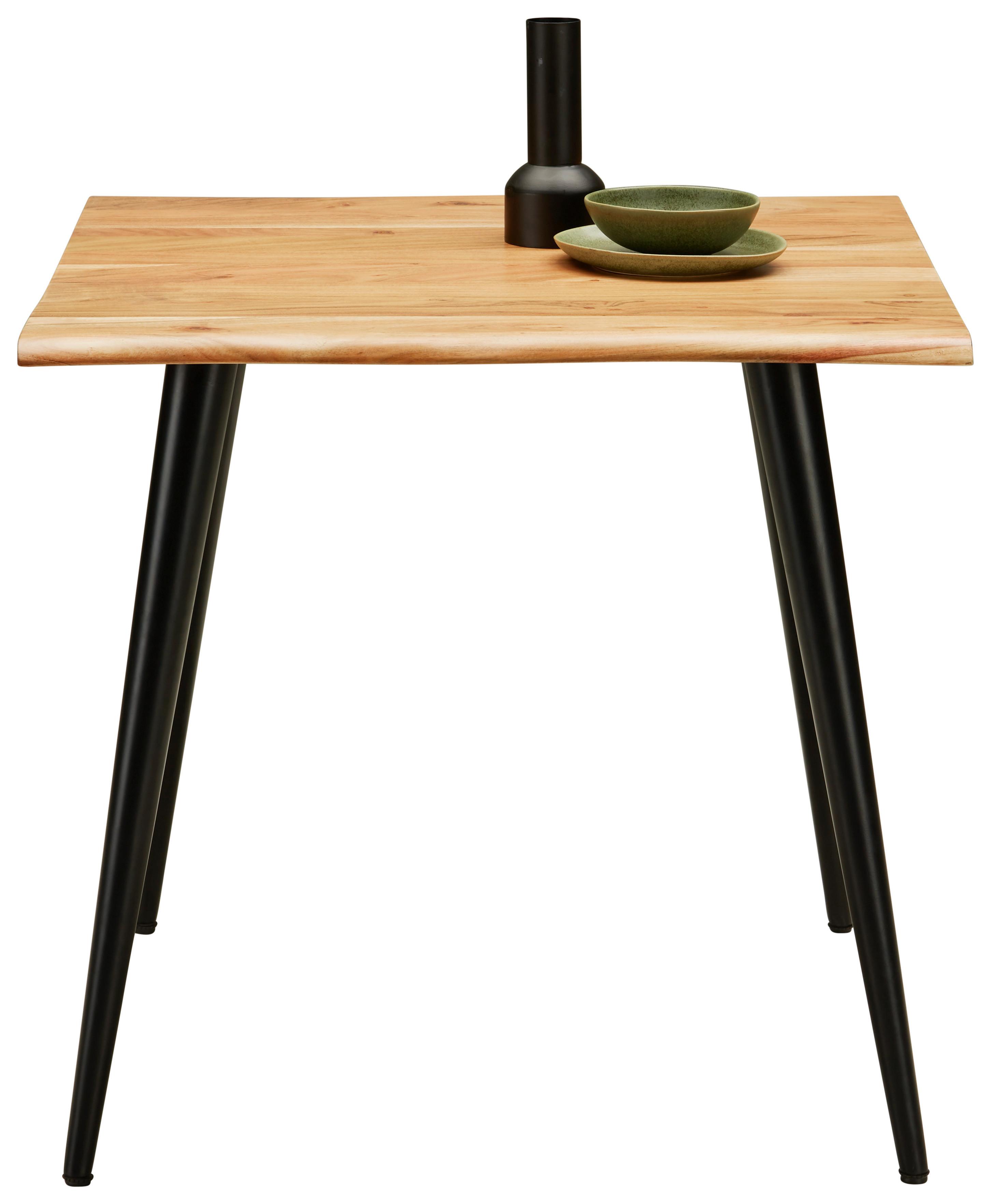 Étkezőasztal Max - Akácia színű/Fekete, Lifestyle, Fa/Fém (80/80/76cm) - Zandiara