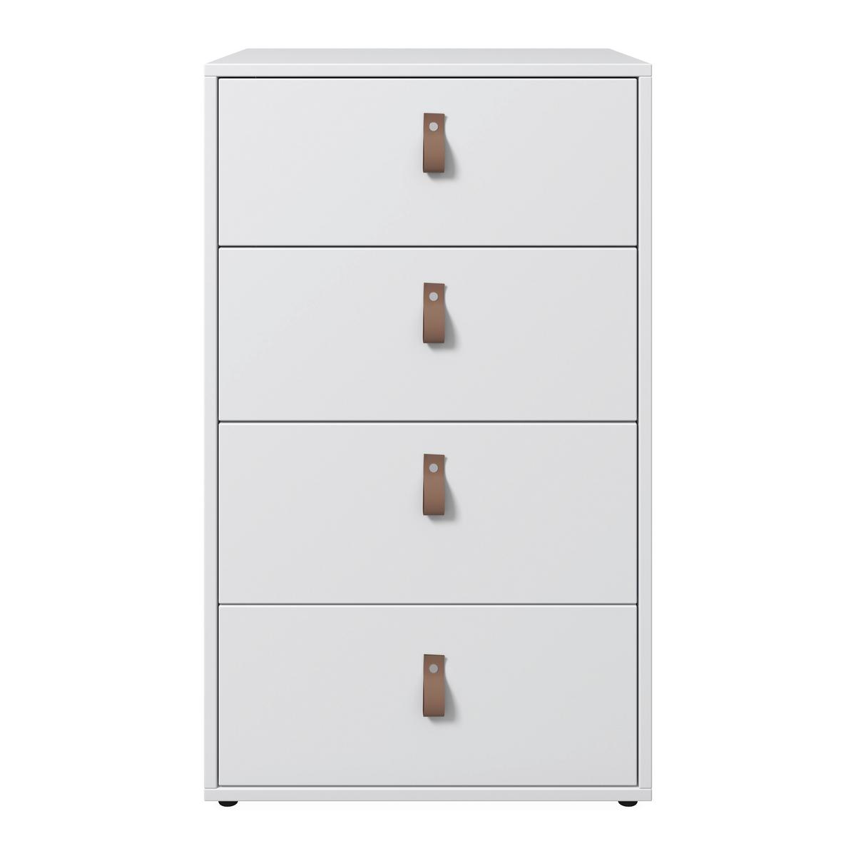 Kommode Mick Weiß MDF - Schwarz/Weiß, MODERN, Holzwerkstoff/Kunststoff (46/77/40cm) - Bessagi Home