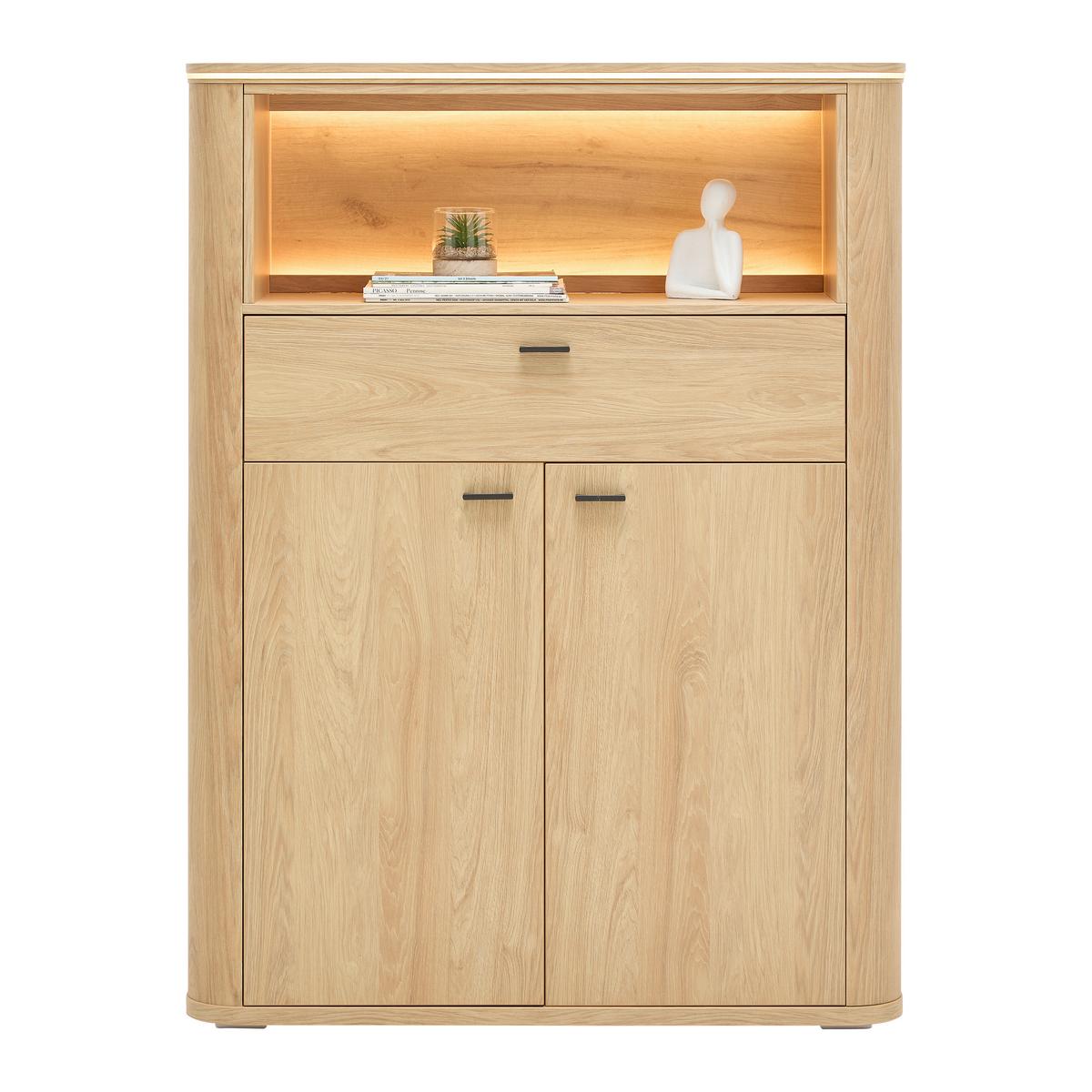 Highboard Lagos Eichefarben - Eichefarben/Anthrazit, Modern, Holzwerkstoff/Kunststoff (109,2/148,3/37,5cm) - Premium Living