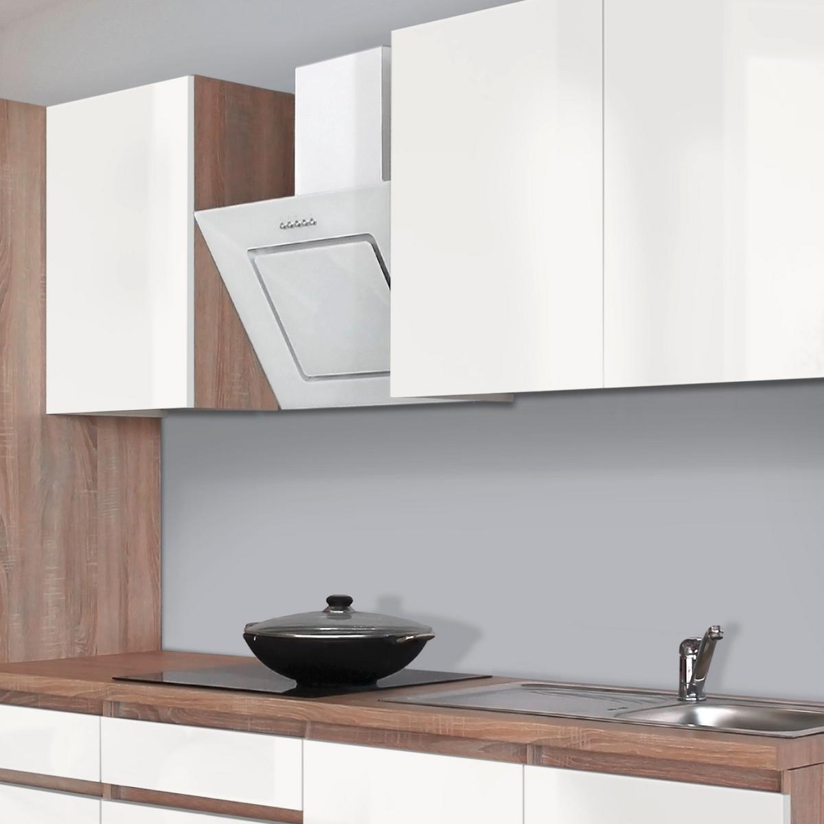 Küchenblock Premium Weiß/Eiche B: ca. 270 cm - Eichefarben/Weiß, MODERN, Holzwerkstoff (270cm) - Respekta