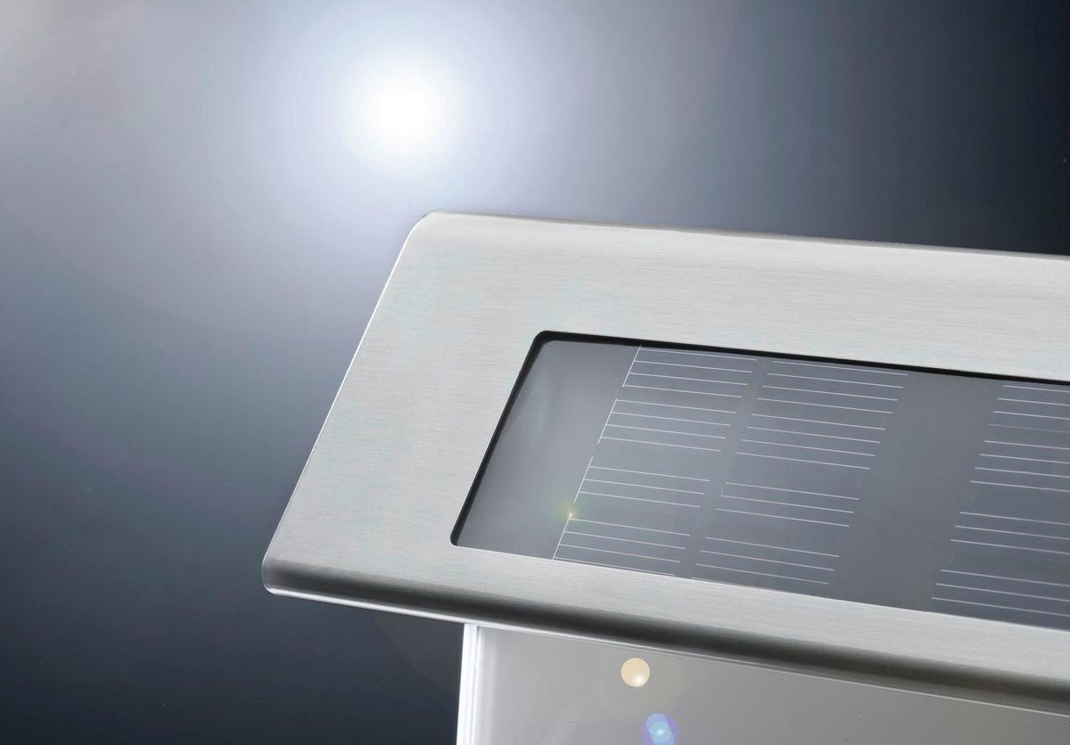 LED-Außenleuchte Solar House Number max. 0,2 Watt - Edelstahlfarben/Weiß, Basics, Metall (23/22/6cm) - Paulmann
