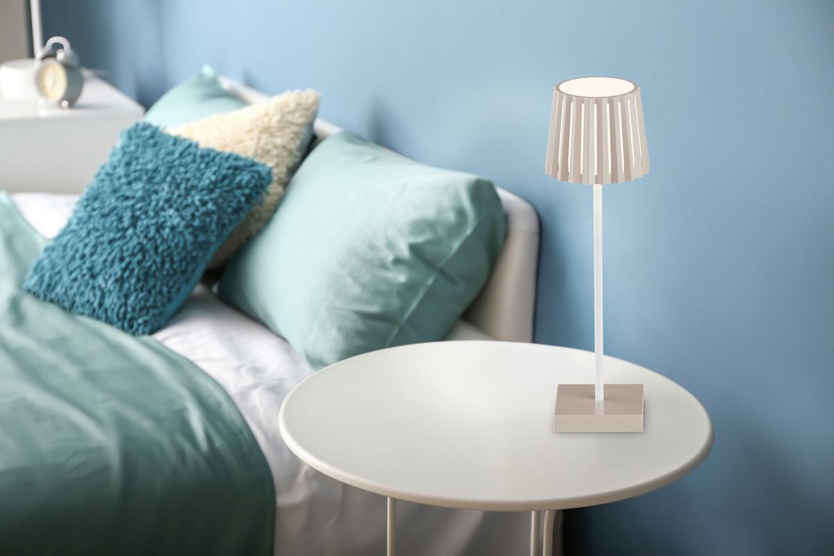 Außenleuchte Plisi Cappuccino max. 2 Watt - Weiß/Cappuccino, MODERN, Kunststoff/Metall (10/28cm) - Mömax