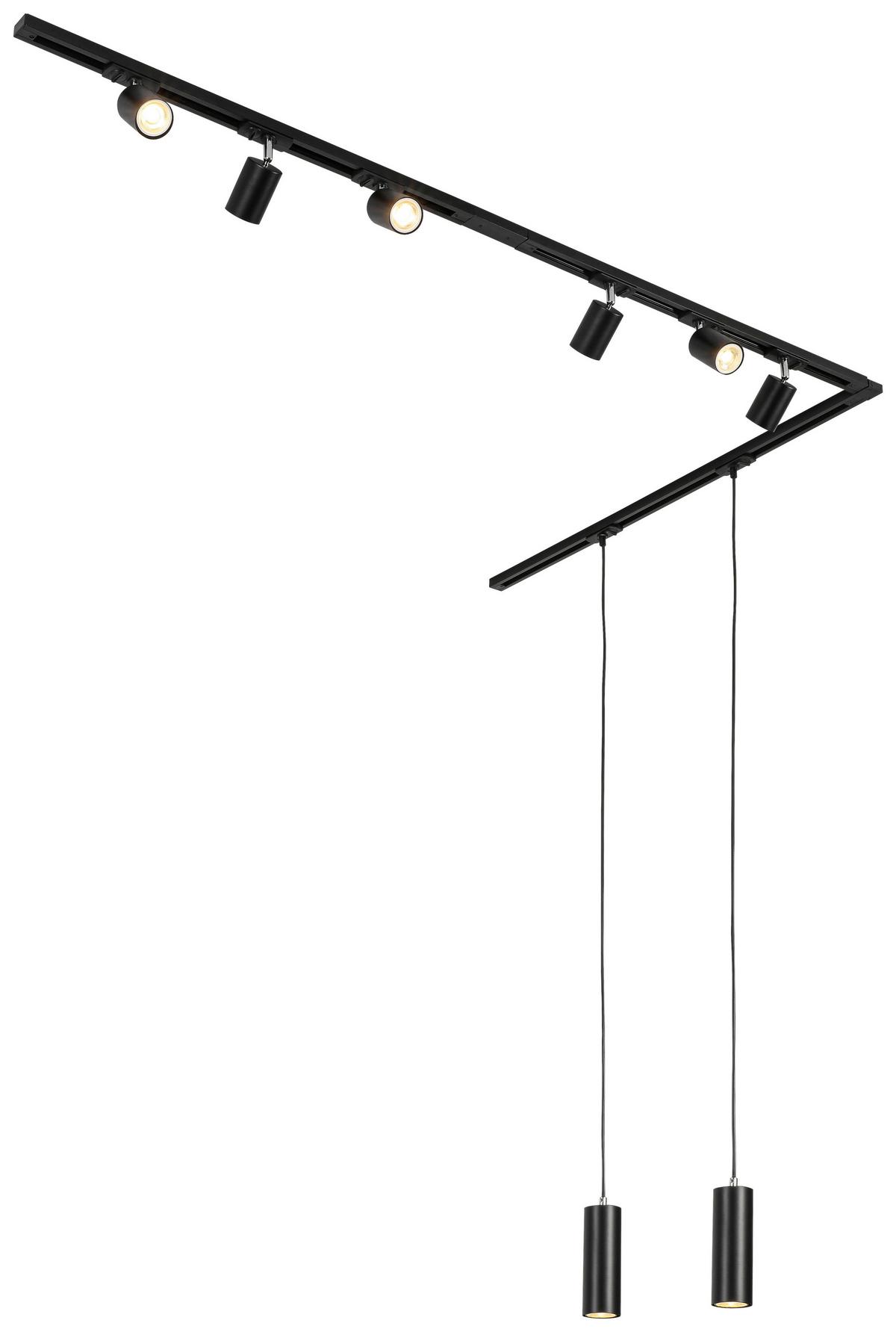 SYSTEM SZYNOWY BINE - czarny/kolor chromowy, Trend, tworzywo sztuczne/metal (262cm) - Novel