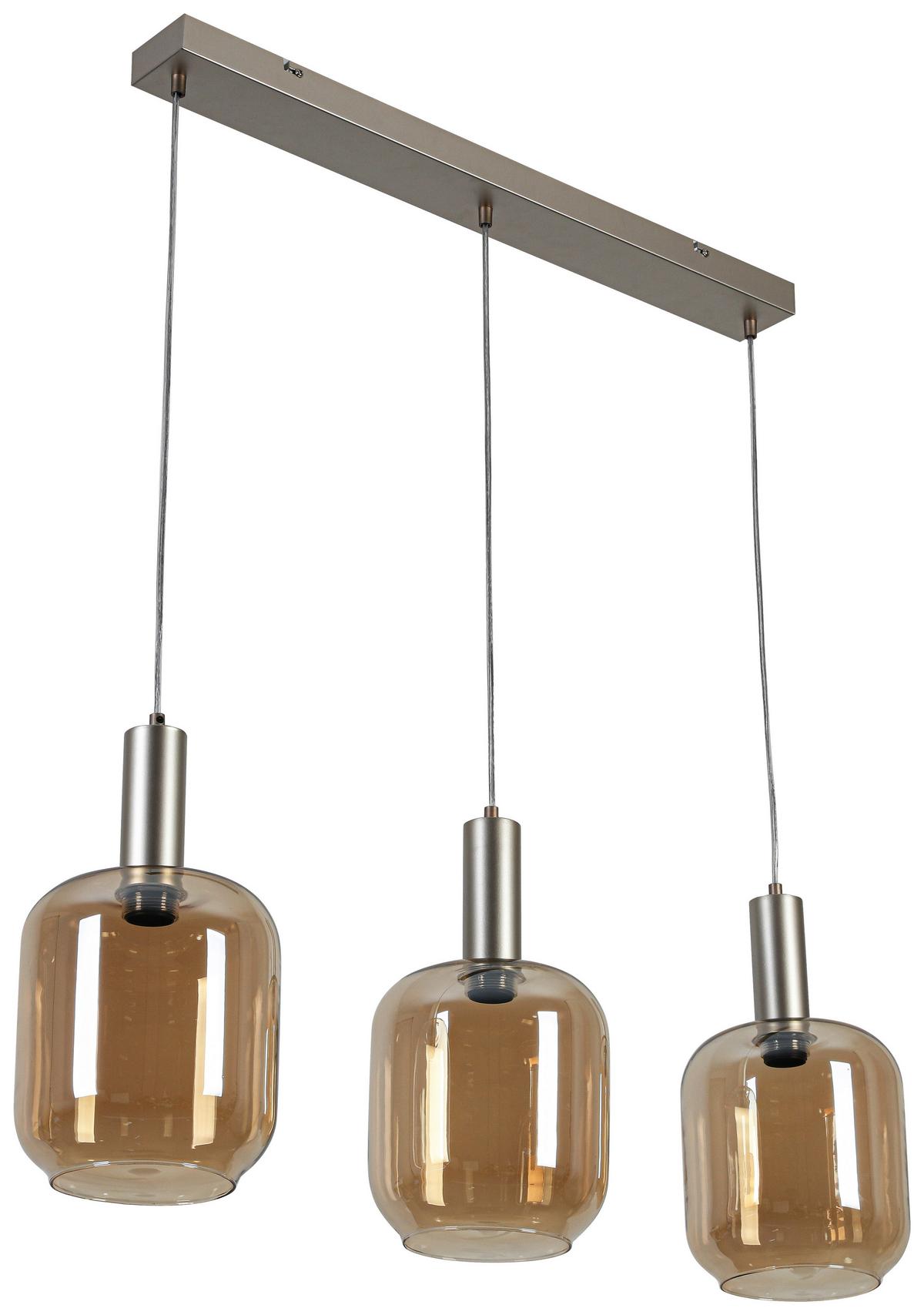 Hängeleuchte Siop Transparent/Bernstein max. 40W - Champagner/Transparent, MODERN, Glas/Kunststoff (80/20/120cm)