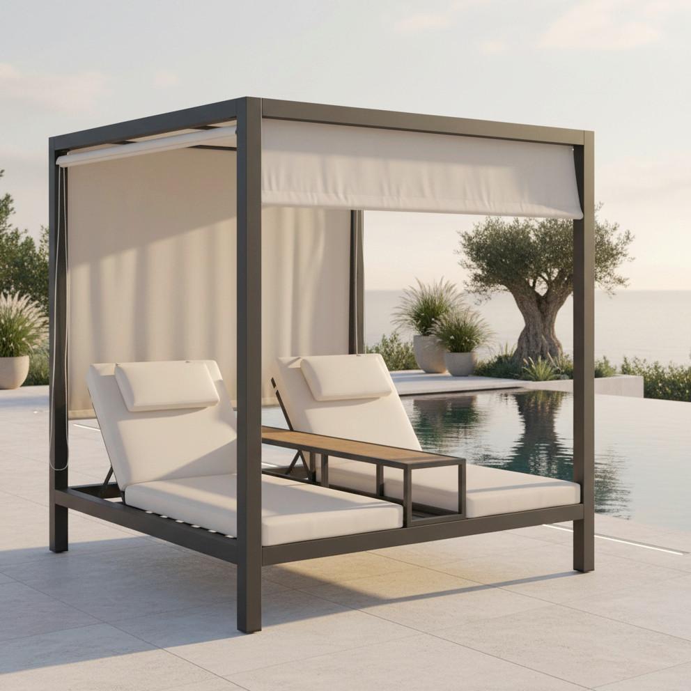 Napozósziget Felipa - bézs/natúr színű, Modern, műanyag/textil - Bessagi Garden