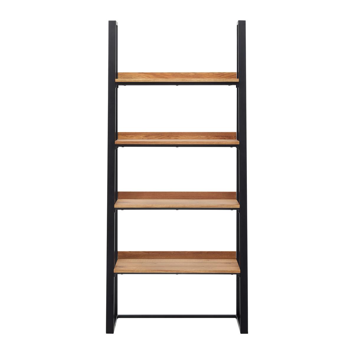 Állópolc Juno - tölgyfa színű/fekete, Modern, fa/fém (90/200/40cm) - Bessagi Home
