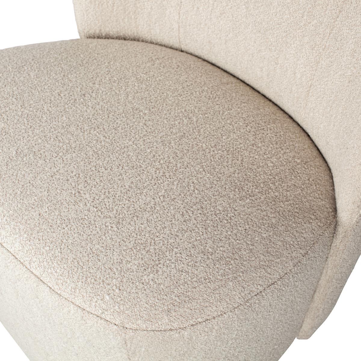 Cocktailsessel Lofty Naturfarben Bouclé - Schwarz/Naturfarben, Design, Kunststoff/Textil (68/75/72cm) - Livetastic
