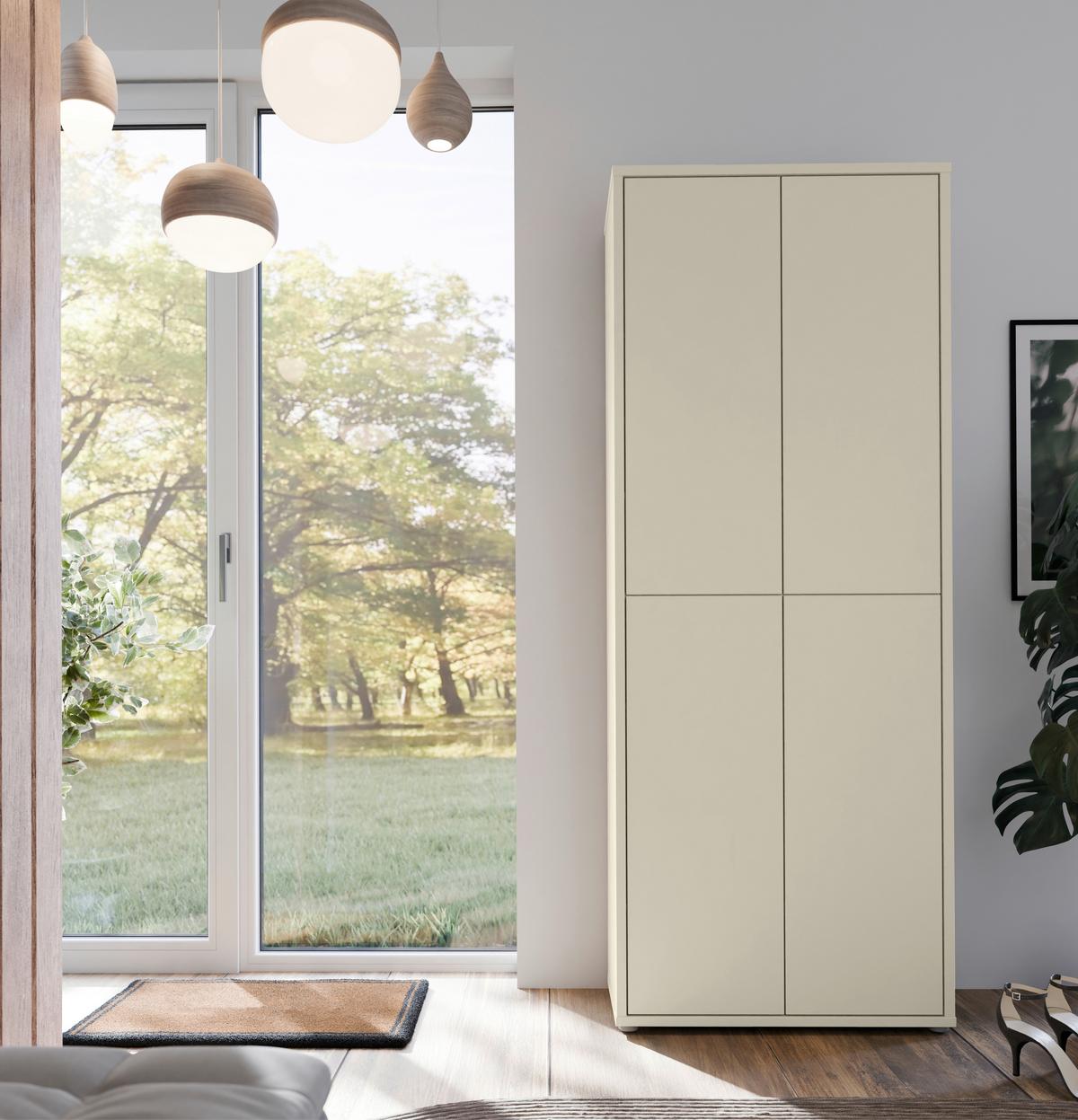 Dulap pentru pantofi ALICE SPRINGS - nisipiu, Modern, material pe bază de lemn (74,5/191,9/34,9cm) - Modern Living