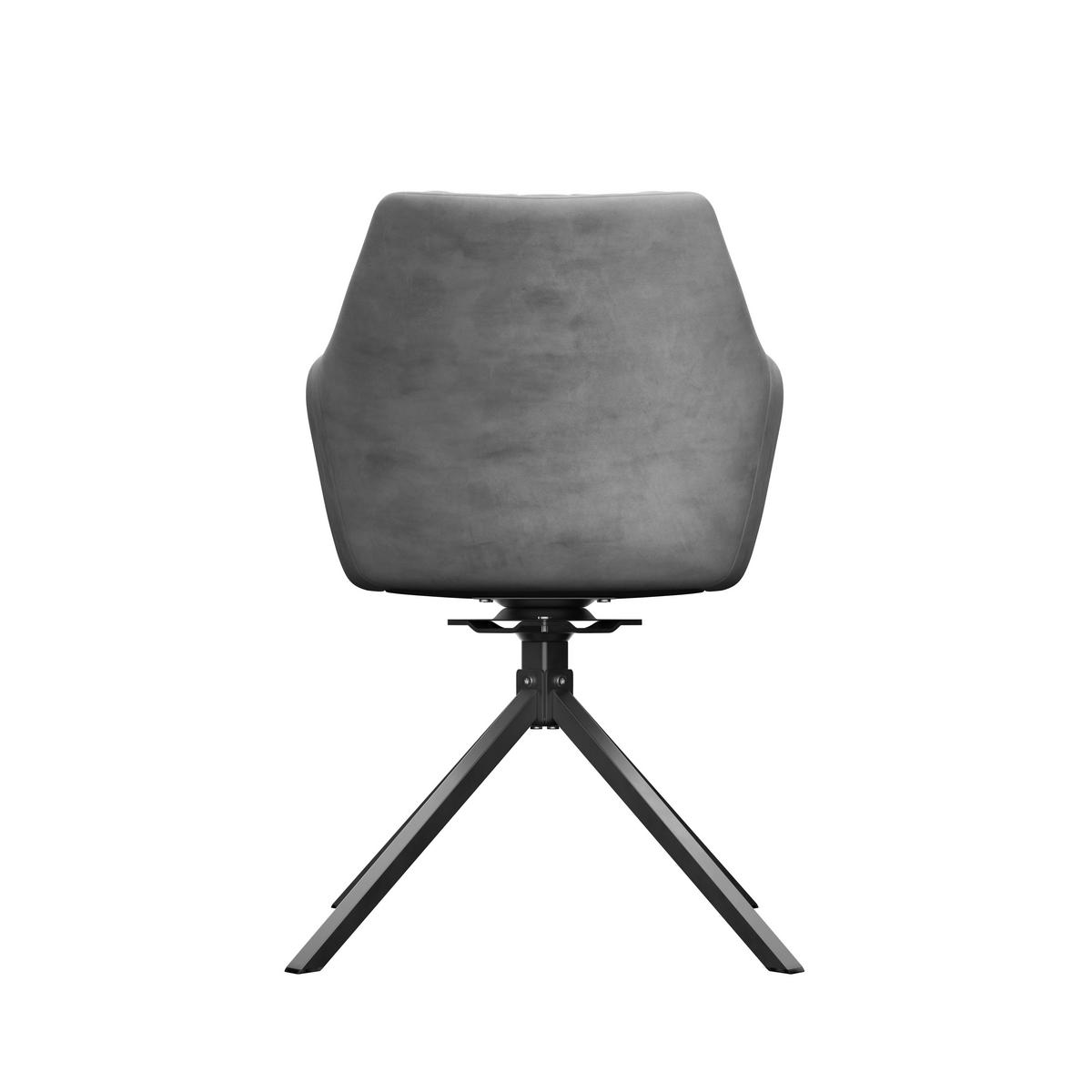 Stol Patti, Siva, Vrtljiv - črna/svetlo siva, Konvencionalno, kovina/tekstil (58/81/54cm)