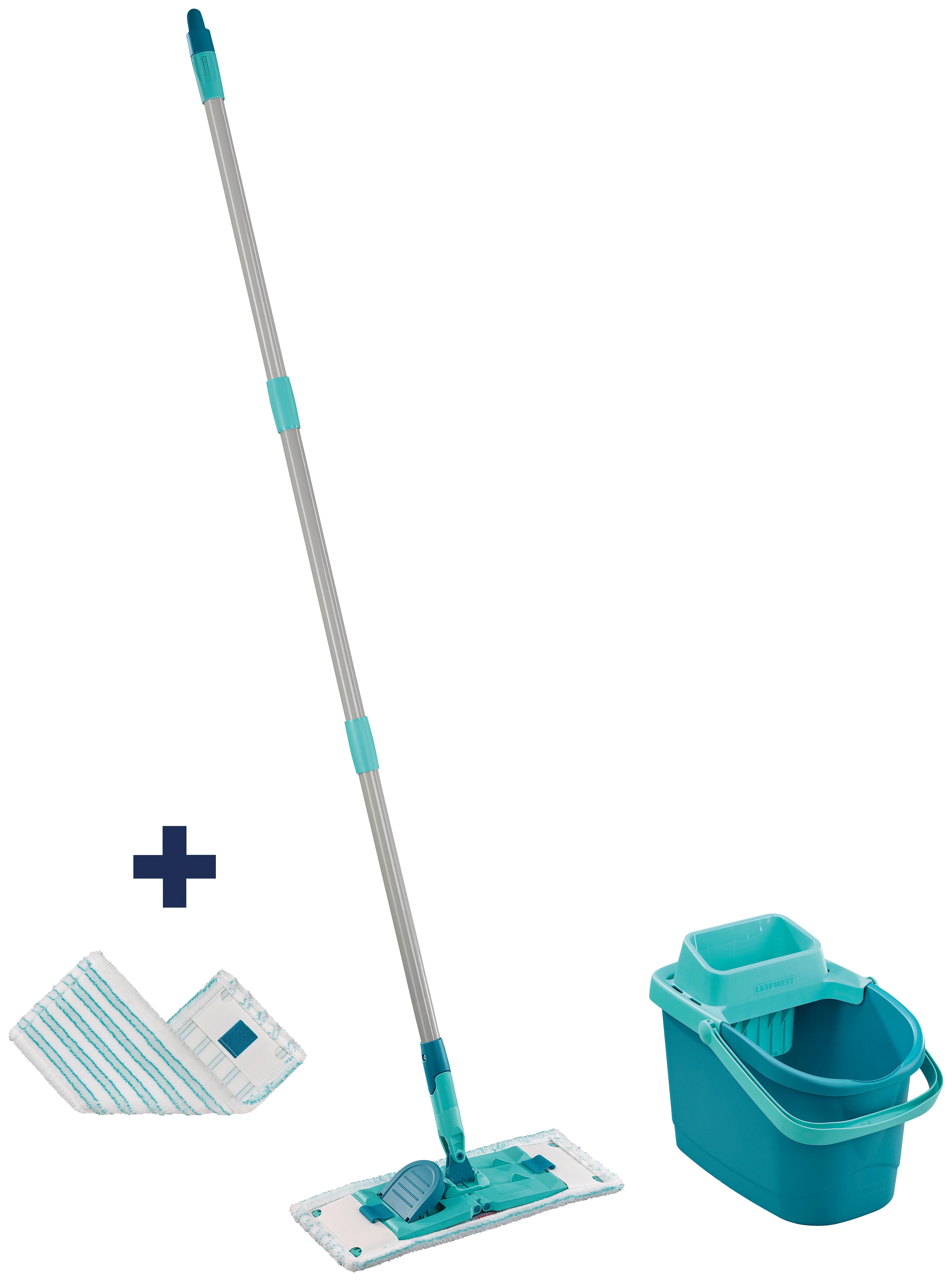 Felmosószett Leifheit Power Clean M - türkiz/zöld, Basics, műanyag/fém (33/148cm) - Leifheit