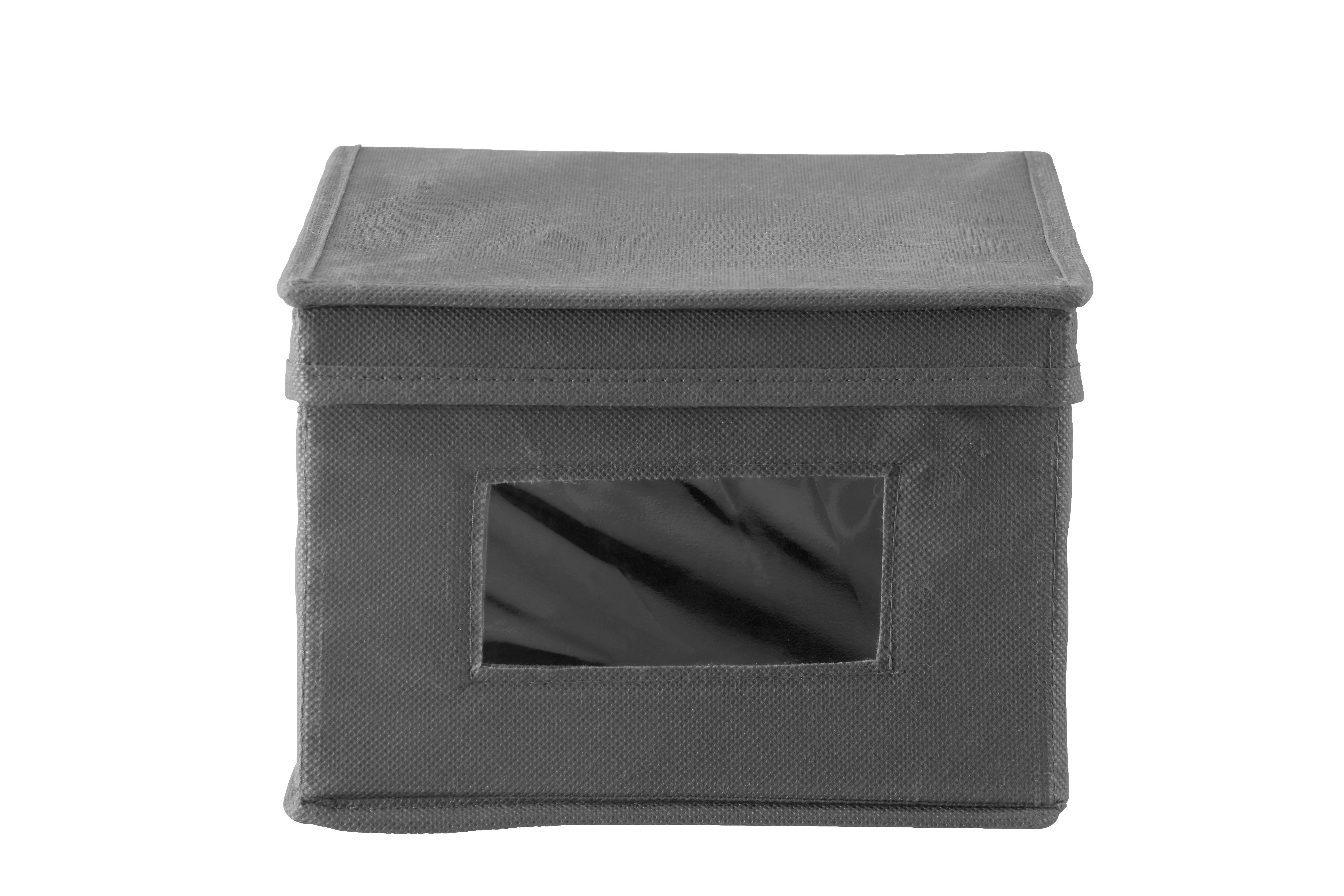 Aufbewahrungsbox Anthrazit - Anthrazit, Modern, Karton/Textil (20/13/34cm) - Modern Living