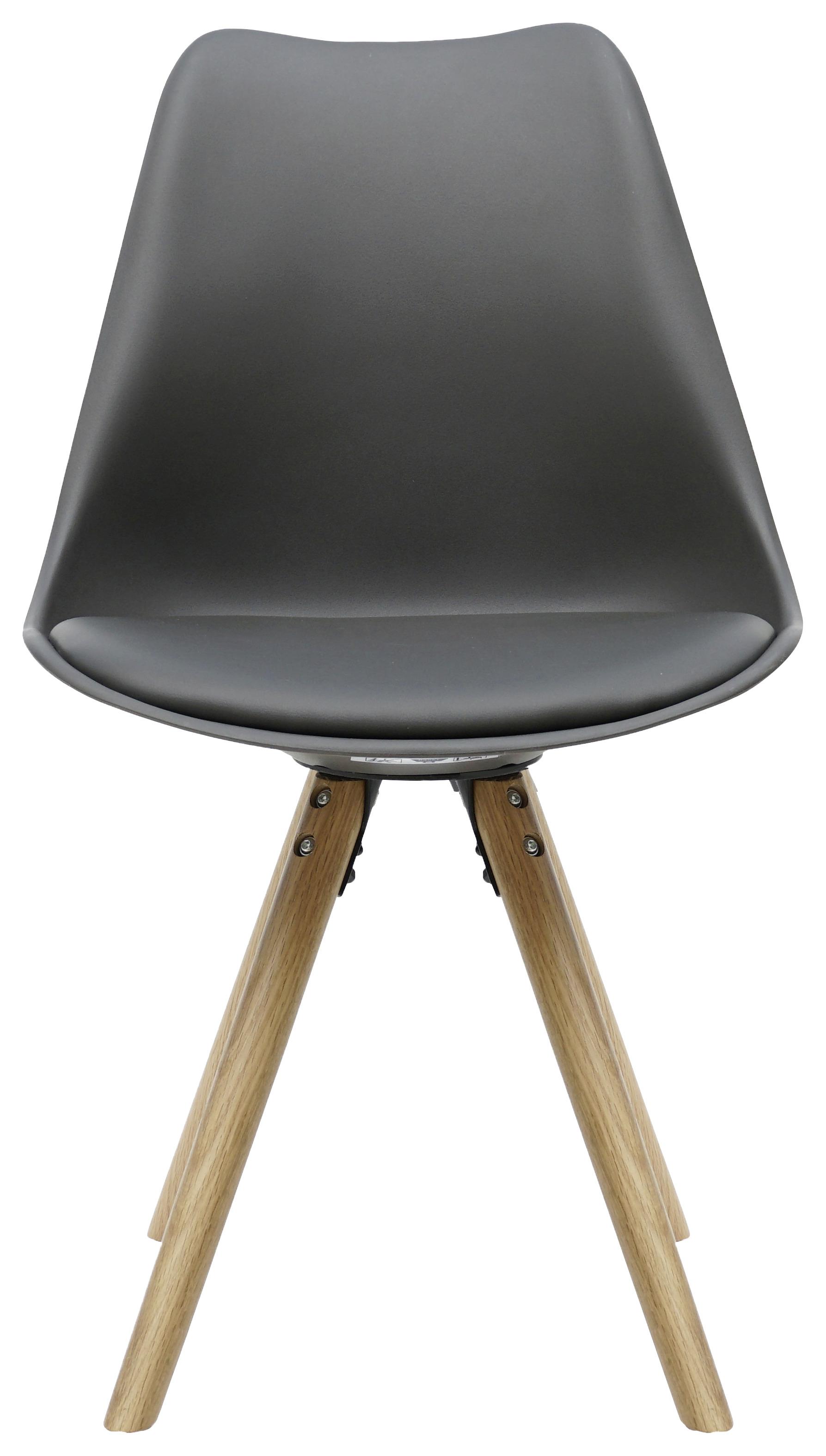 Stuhl in Grau - Eichefarben/Grau, MODERN, Holz/Kunststoff (48/81/57cm) - Based